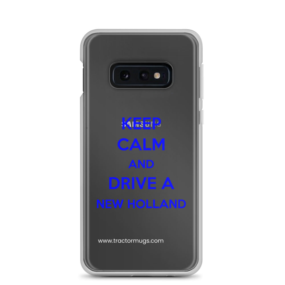 The Tractor Mugs Store Samsung Galaxy S10e Keep Calm New Holland | Clear Case for Samsung® Quality Farmers Merch