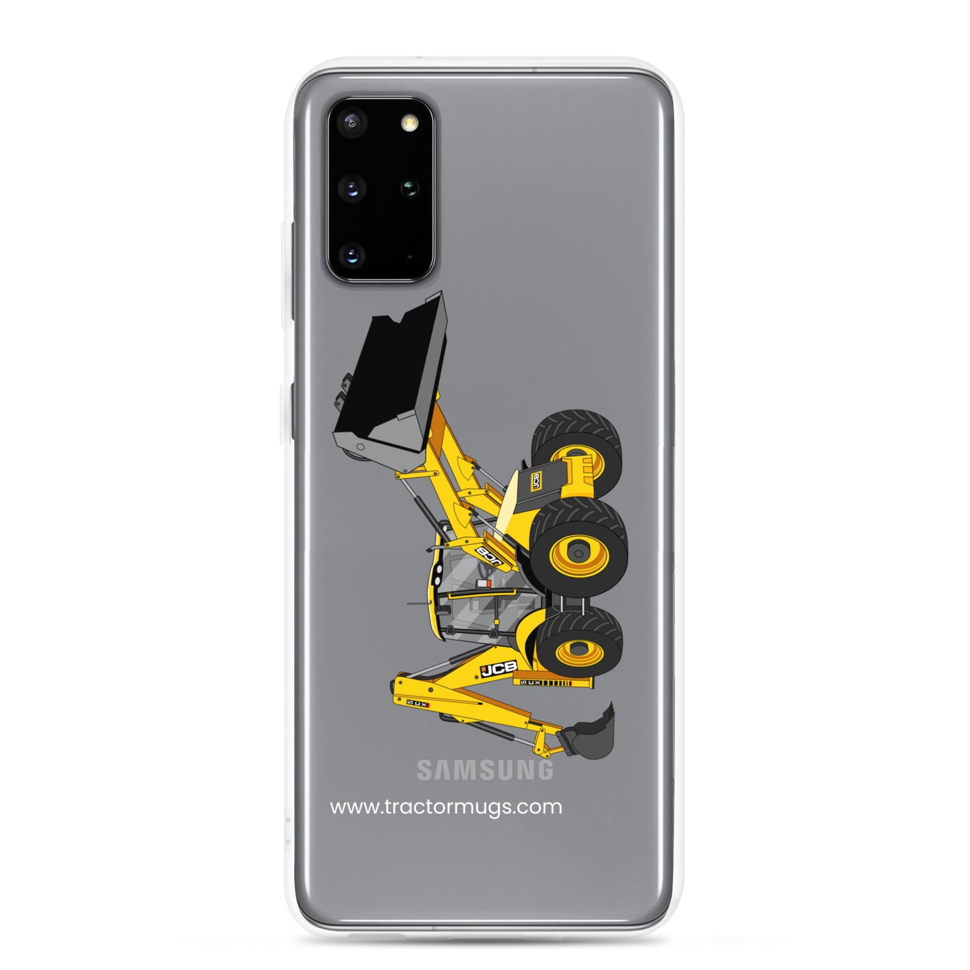 The Tractor Mugs Store Samsung Galaxy S20 Plus JCB 5CX Backhoe | Clear Case for Samsung® Quality Farmers Merch
