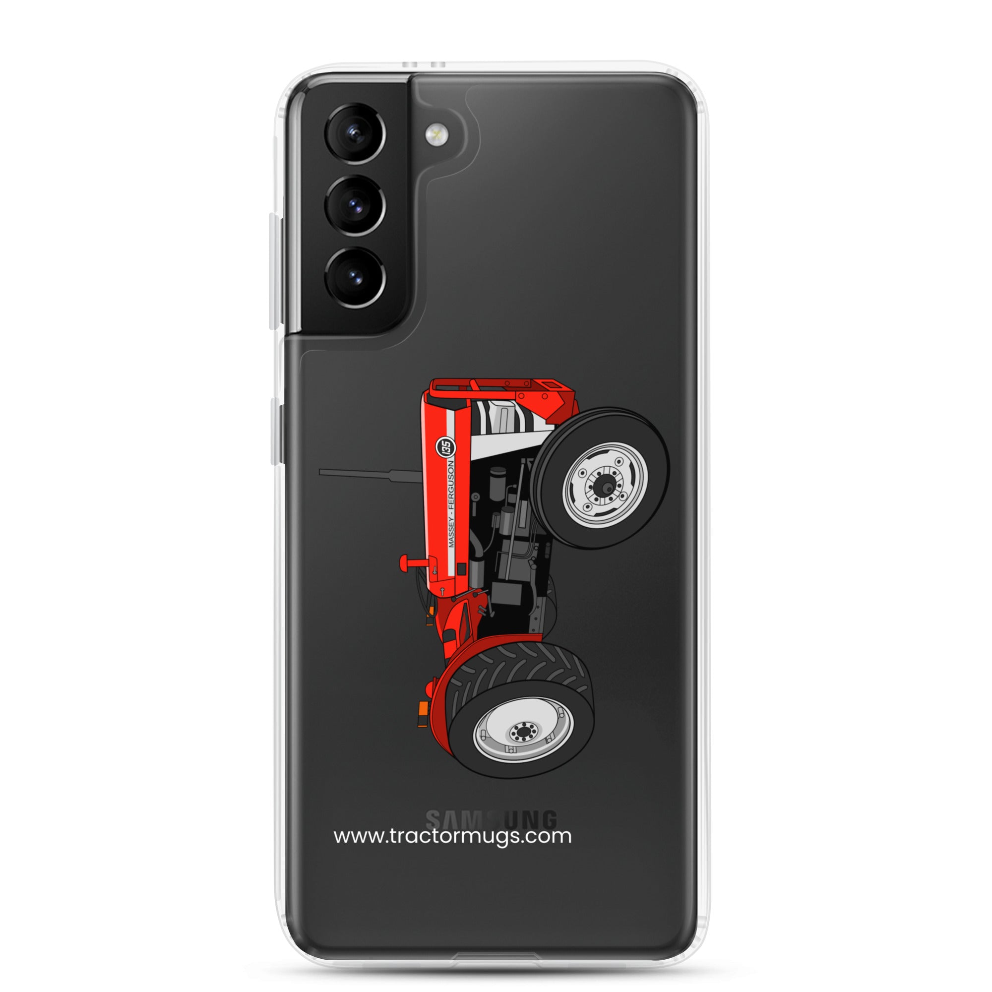 The Tractor Mugs Store Samsung Galaxy S21 Plus Massey Ferguson 135 with cab | Clear Case for Samsung® Quality Farmers Merch