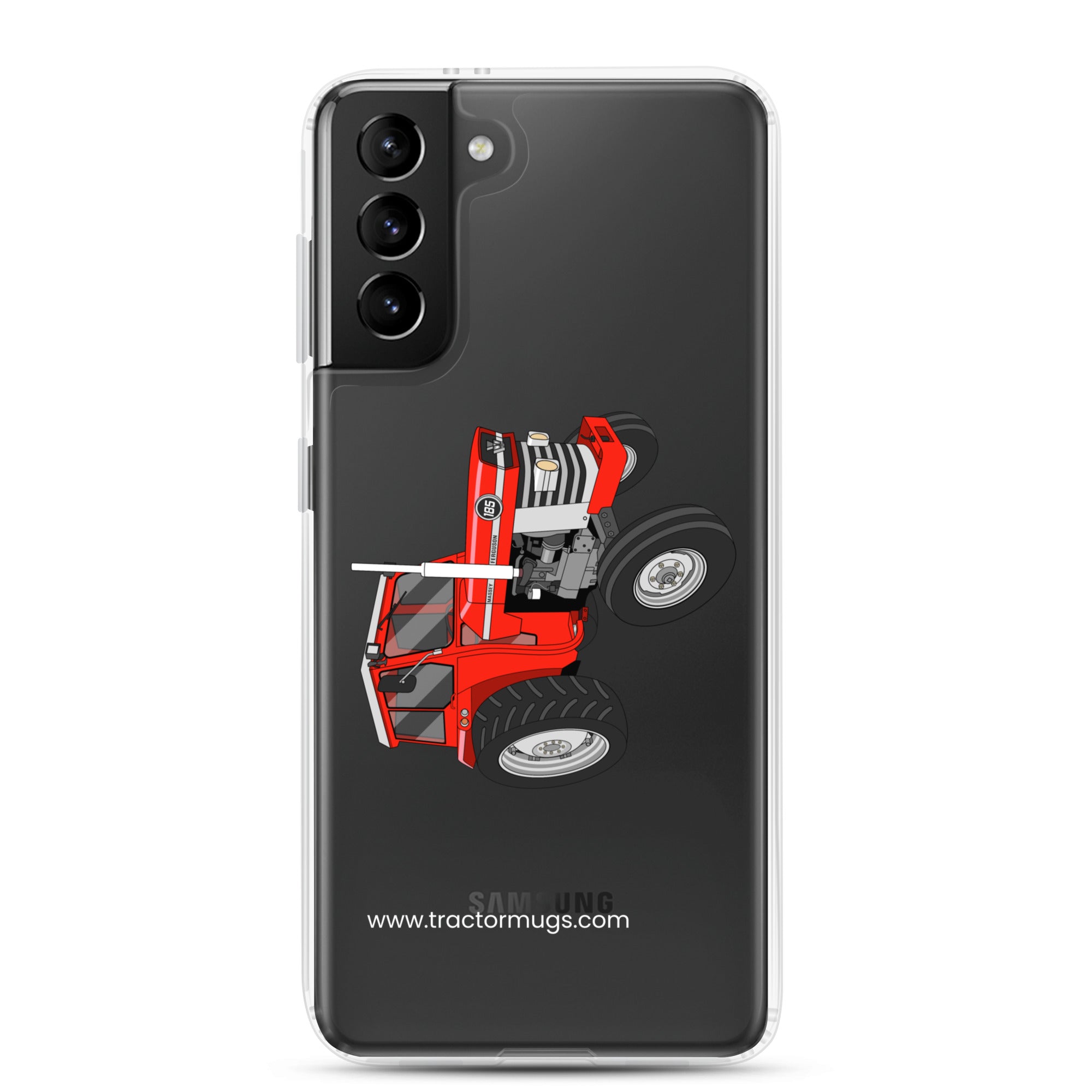 The Tractor Mugs Store Samsung Galaxy S21 Plus Massey Ferguson 185 | Clear Case for Samsung® Quality Farmers Merch