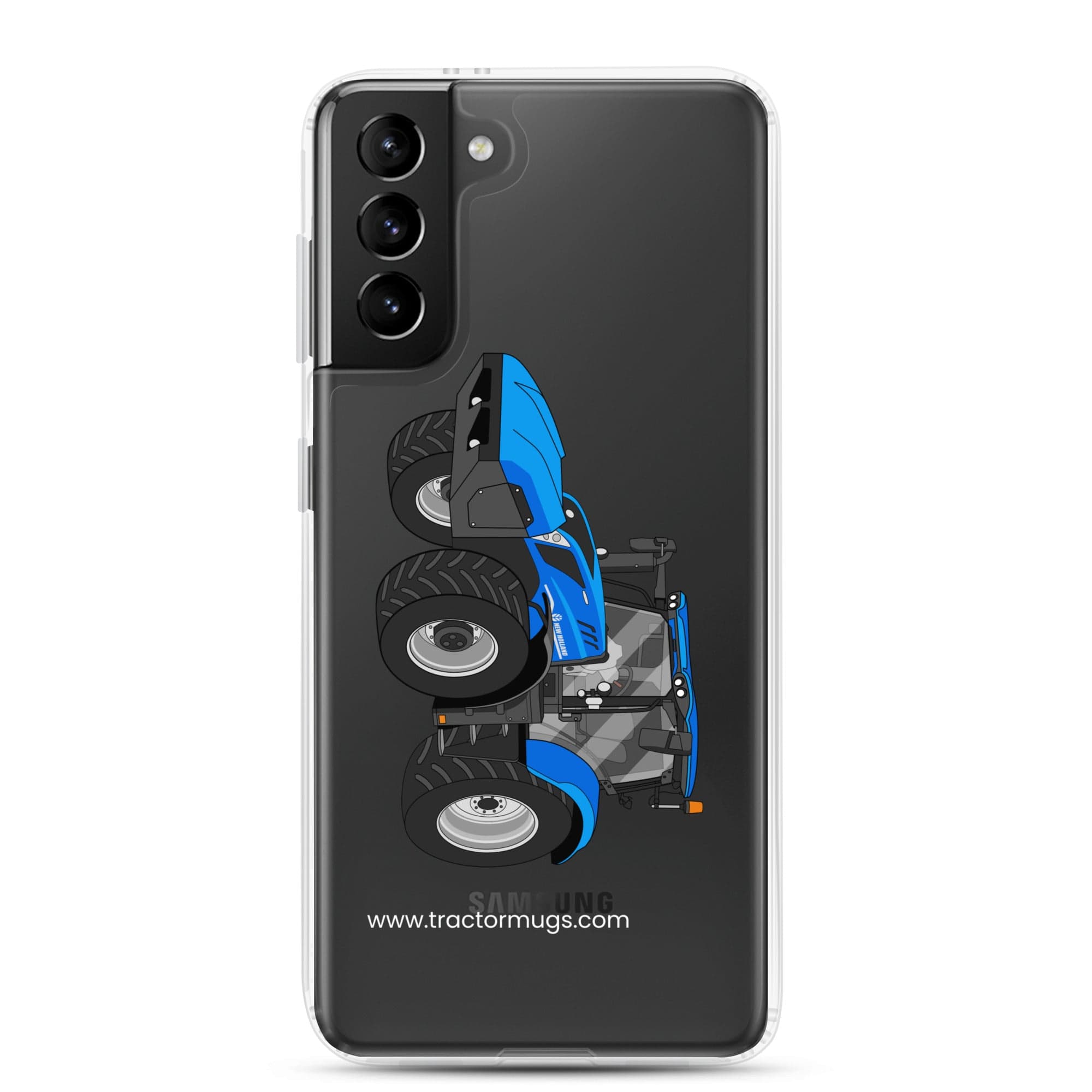 The Tractor Mugs Store Samsung Galaxy S21 Plus New Holland T6 180 Methane | Clear Case for Samsung® Quality Farmers Merch