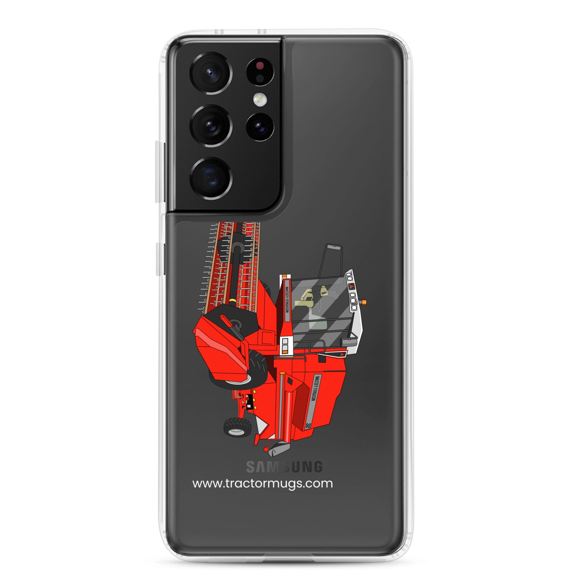 The Tractor Mugs Store Samsung Galaxy S21 Ultra 1994 Massey Ferguson 32 Combine Harvester | Clear Case for Samsung® Quality Farmers Merch