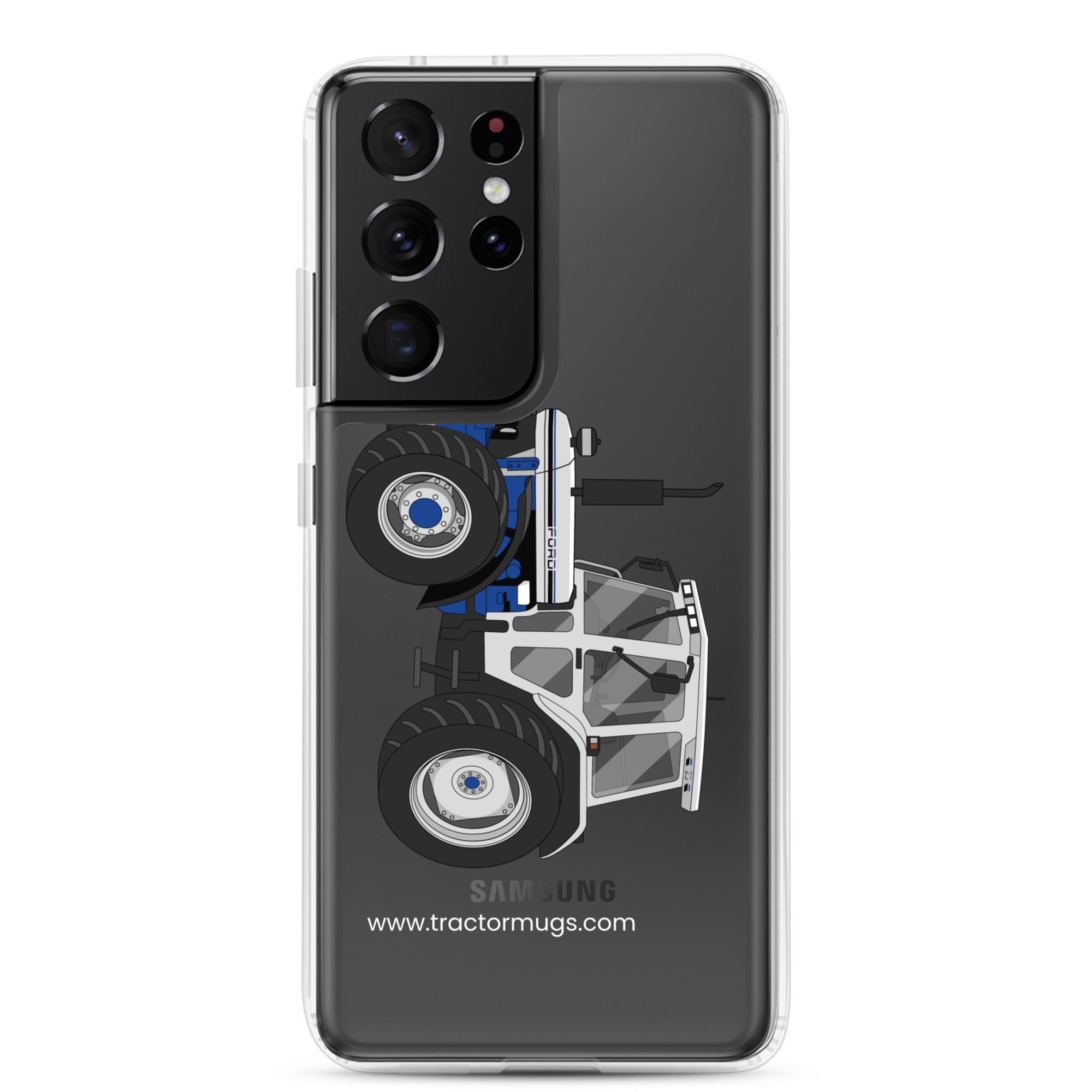 The Tractor Mugs Store Samsung Galaxy S21 Ultra Jubilee Edition Silver Tractor | Clear Case for Samsung® Quality Farmers Merch