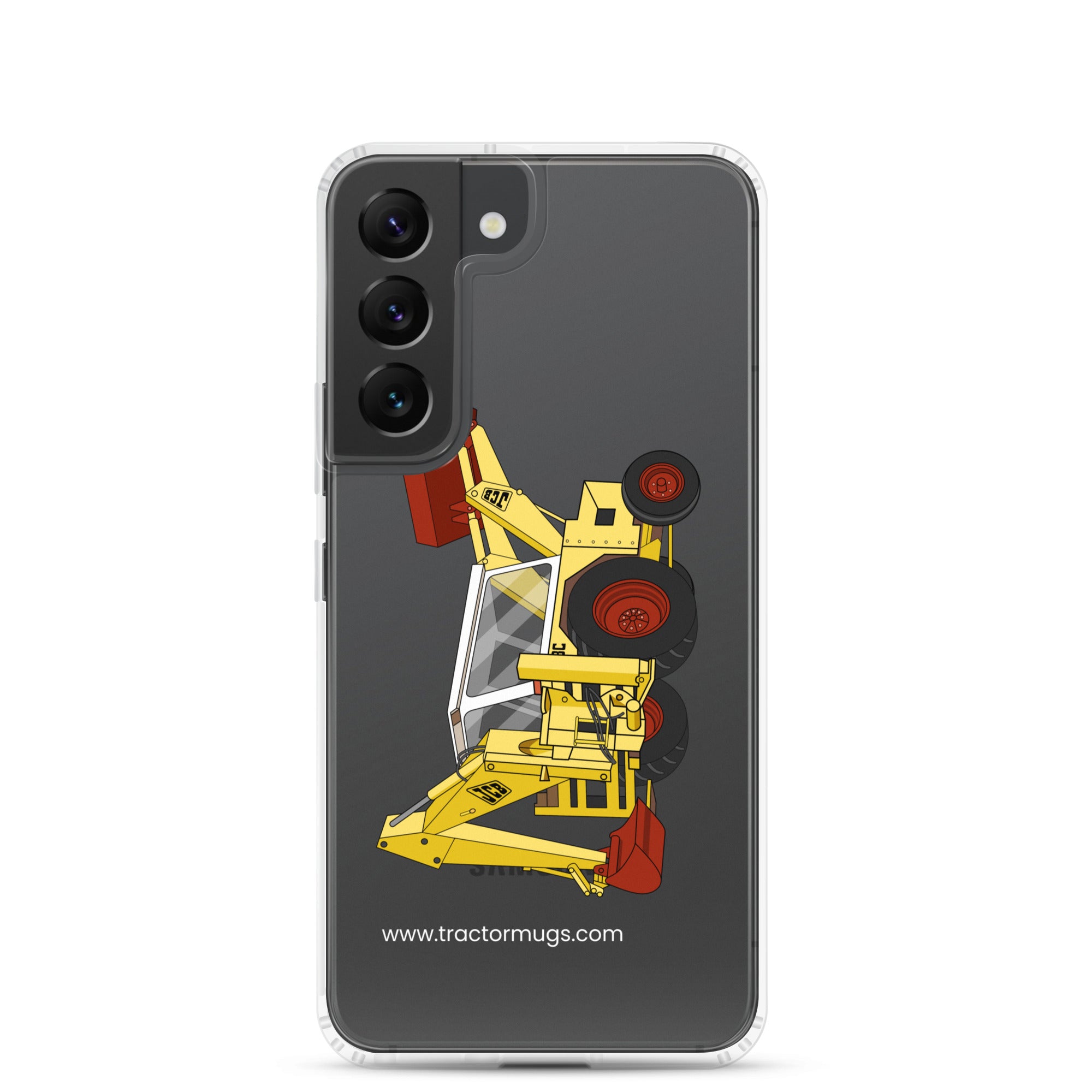 The Tractor Mugs Store Samsung Galaxy S22 JCB 3C II Backhoe | Clear Case for Samsung® Quality Farmers Merch