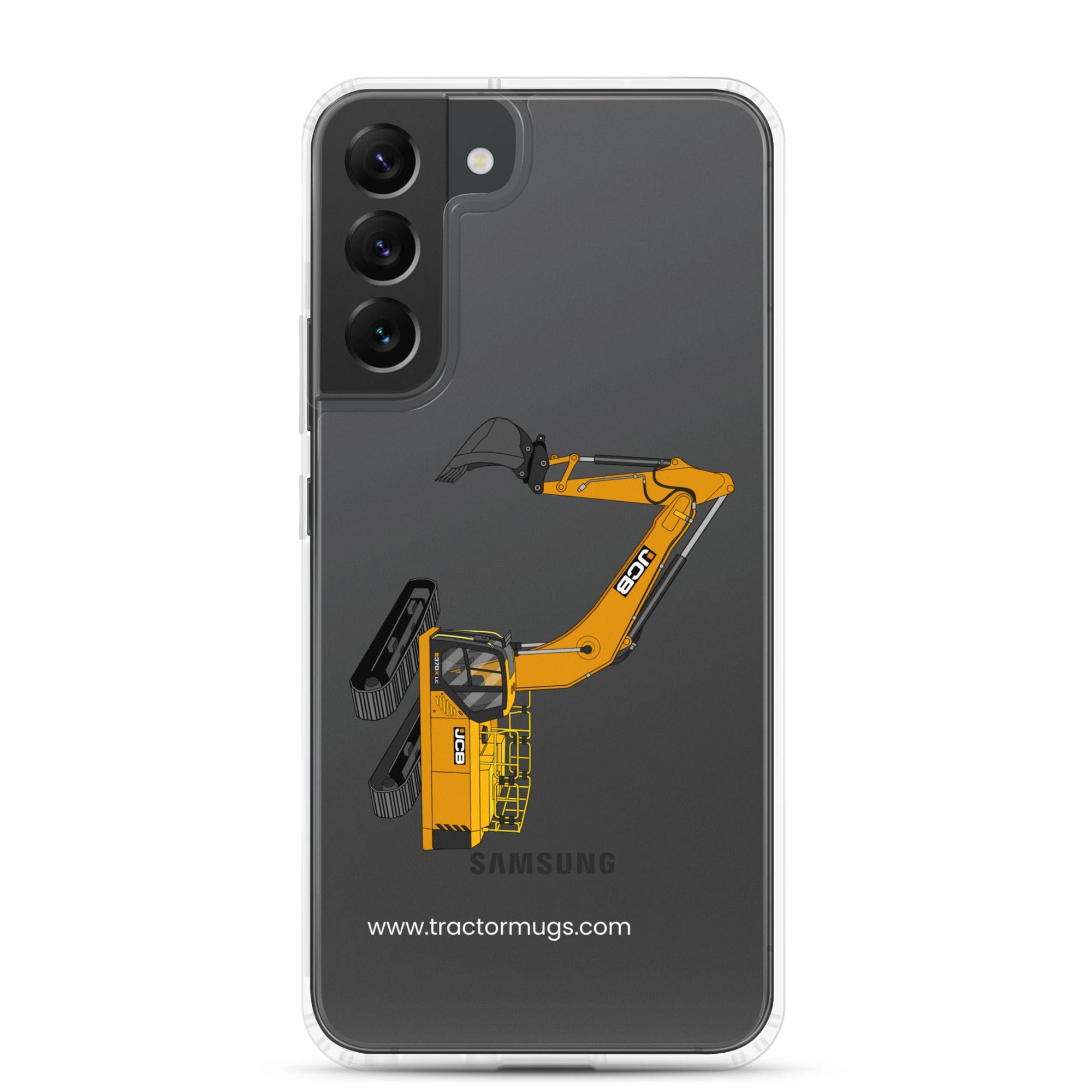The Tractor Mugs Store Samsung Galaxy S22 Plus JCB 370 LC | Clear Case for Samsung® Quality Farmers Merch