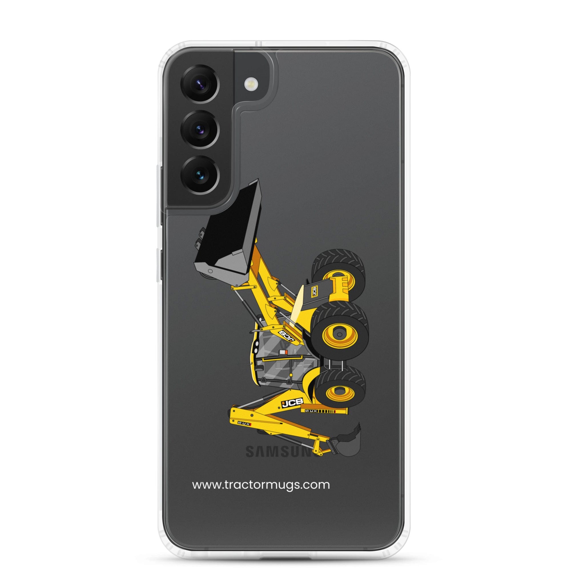 The Tractor Mugs Store Samsung Galaxy S22 Plus JCB 5CX Backhoe | Clear Case for Samsung® Quality Farmers Merch