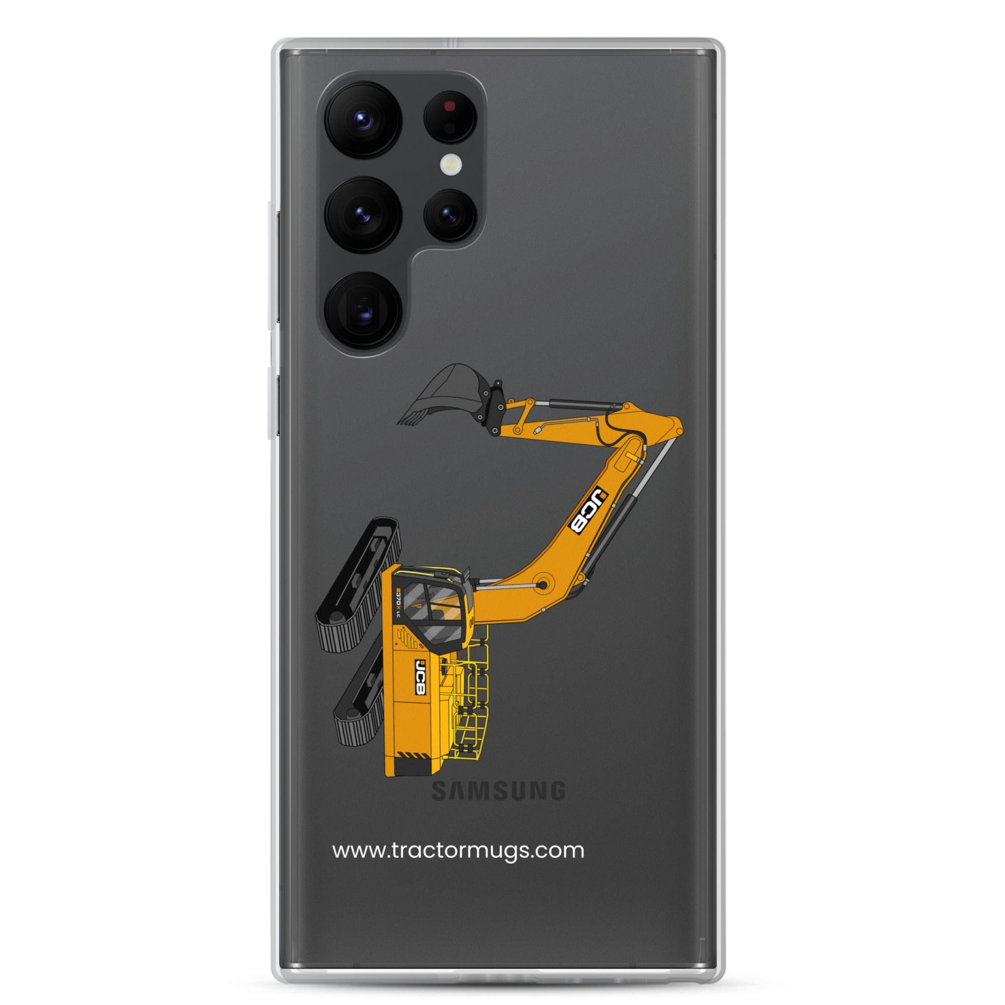 The Tractor Mugs Store Samsung Galaxy S22 Ultra JCB 370 LC | Clear Case for Samsung® Quality Farmers Merch