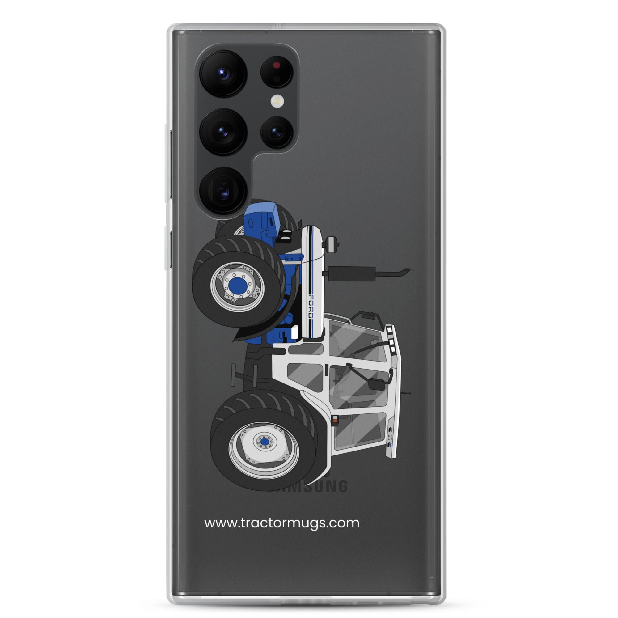 The Tractor Mugs Store Samsung Galaxy S22 Ultra Jubilee Edition Silver Tractor | Clear Case for Samsung® Quality Farmers Merch