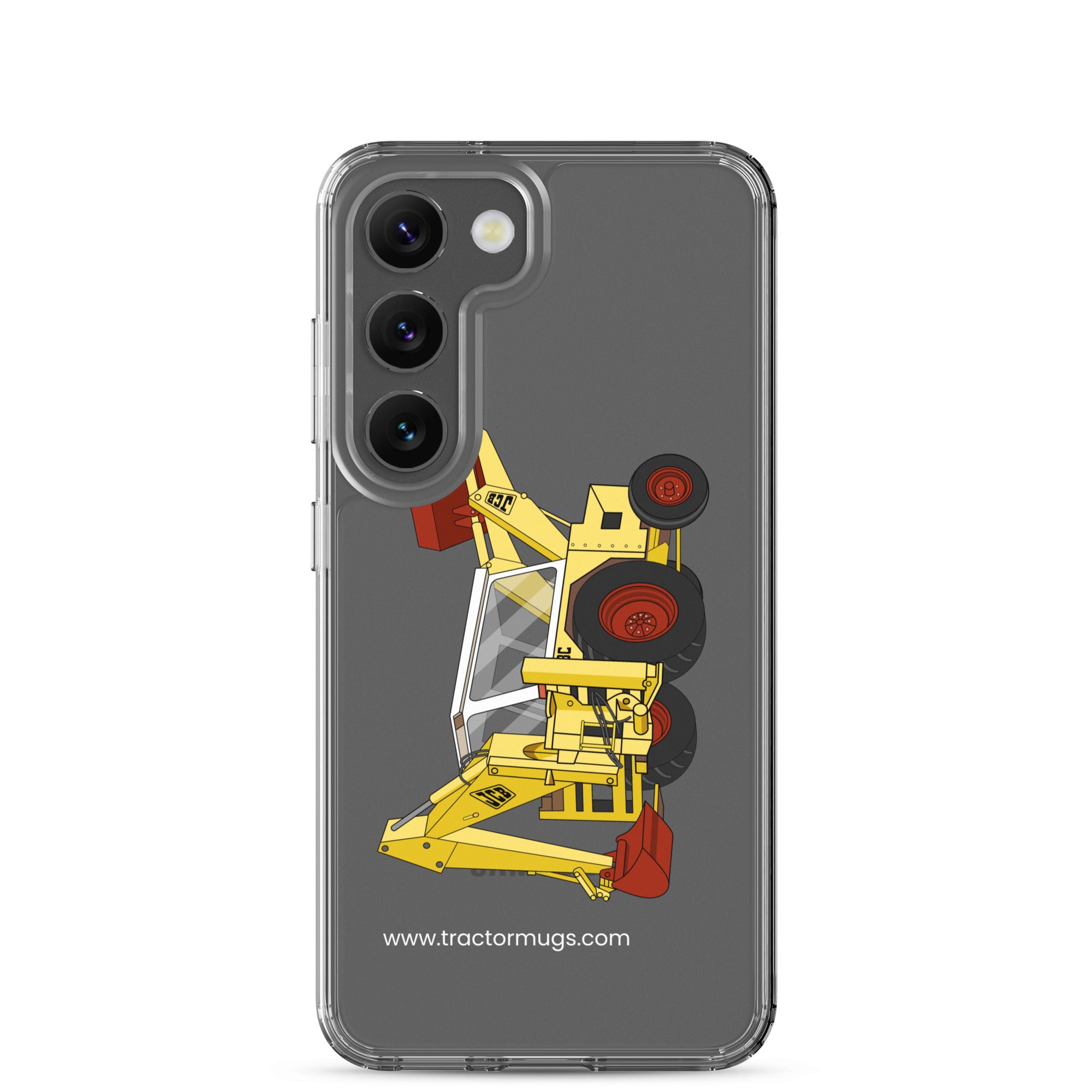 The Tractor Mugs Store Samsung Galaxy S23 JCB 3C II Backhoe | Clear Case for Samsung® Quality Farmers Merch