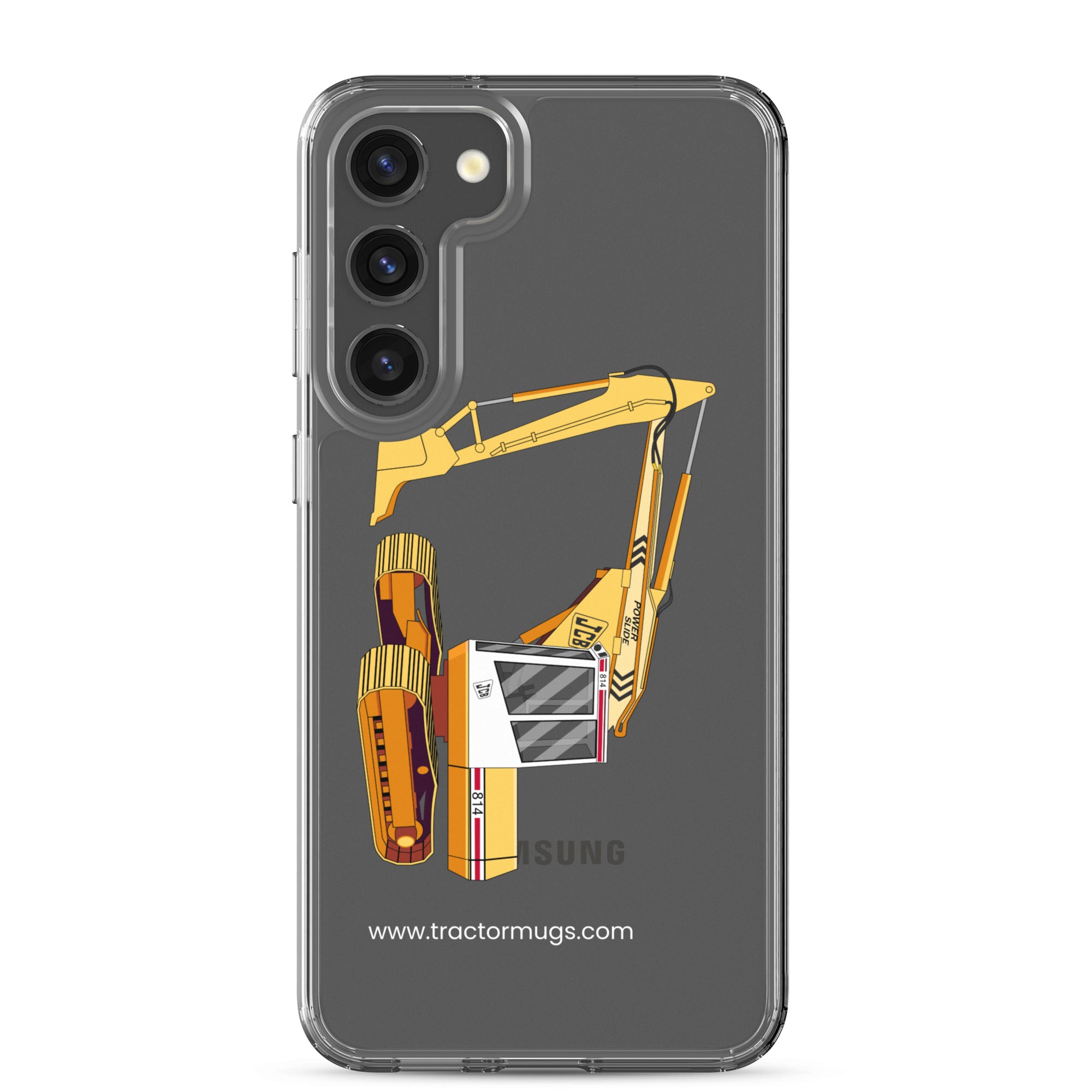 The Tractor Mugs Store Samsung Galaxy S23 Plus JCB 814 Super | Clear Case for Samsung® Quality Farmers Merch