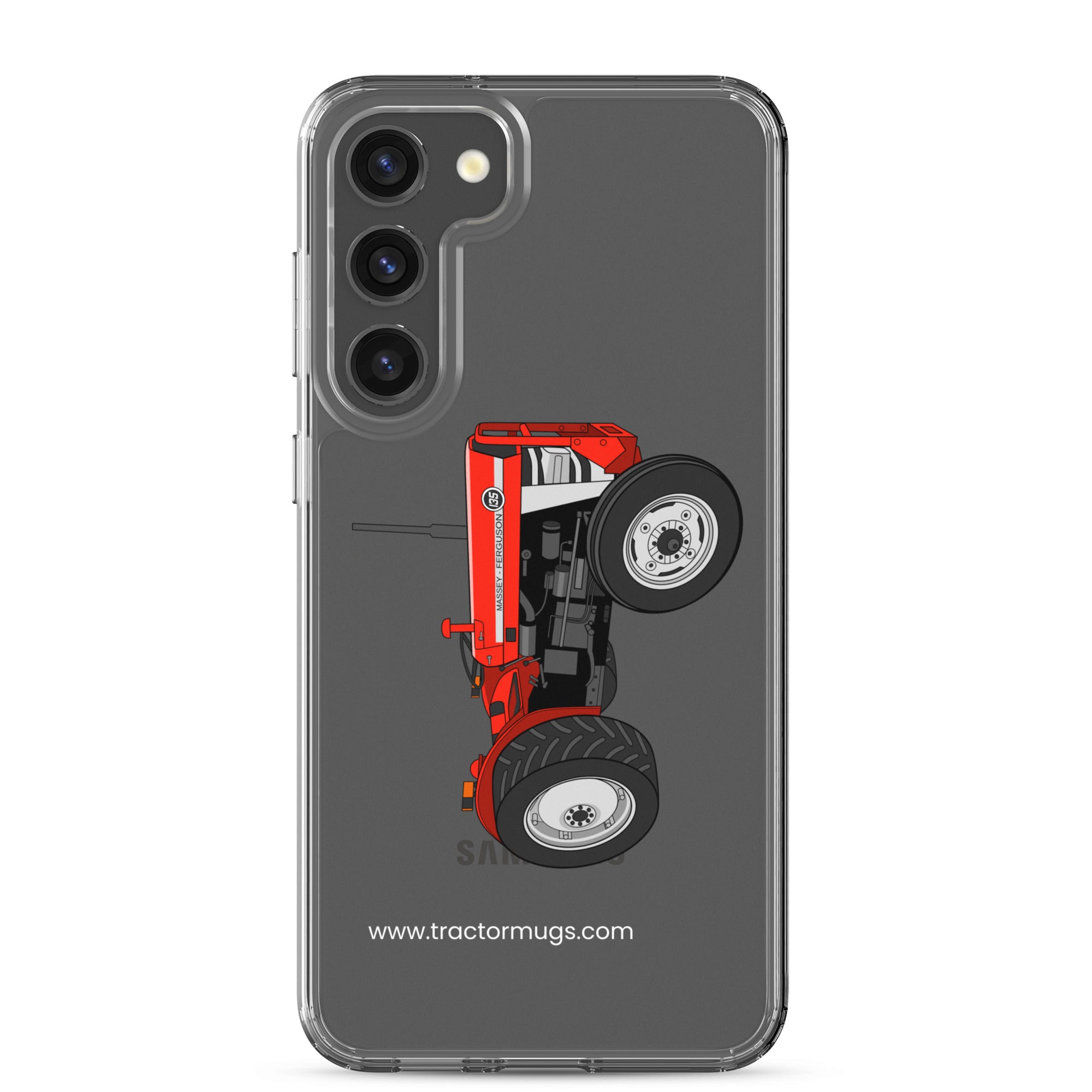 The Tractor Mugs Store Samsung Galaxy S23 Plus Massey Ferguson 135 with cab | Clear Case for Samsung® Quality Farmers Merch