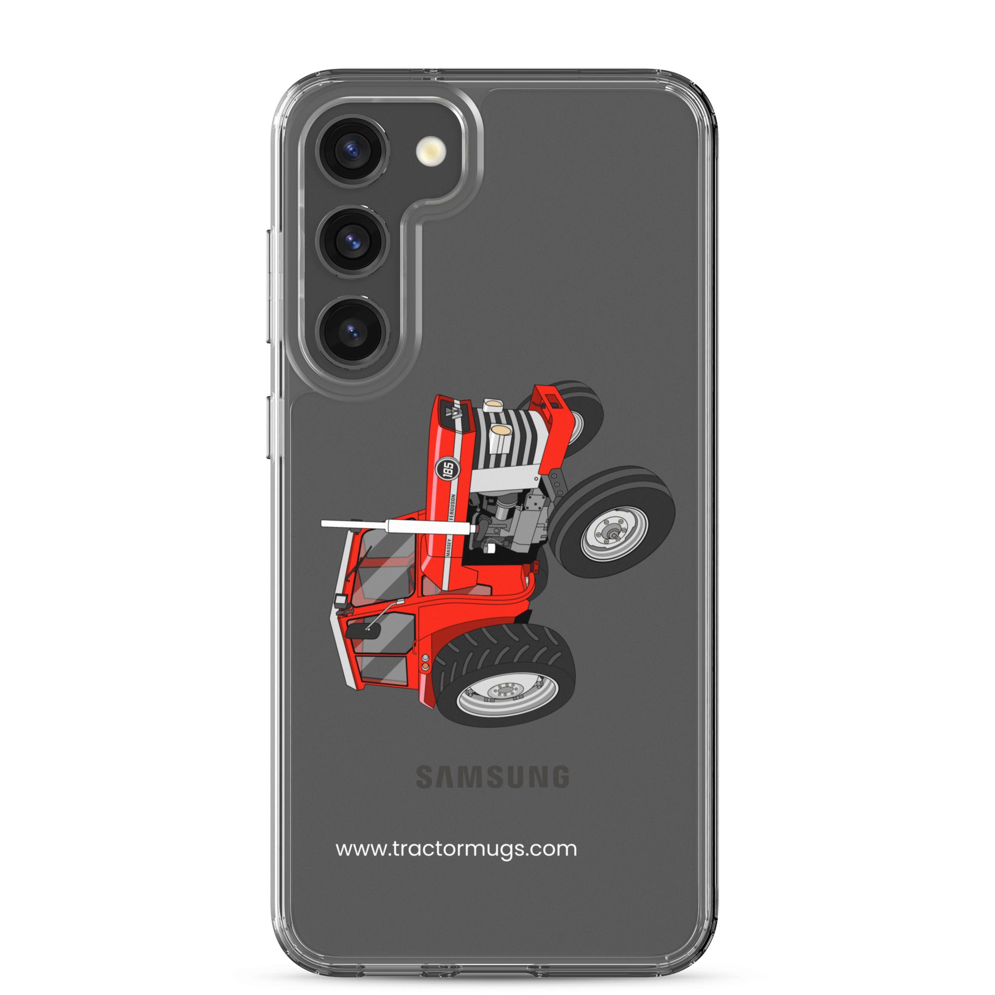 The Tractor Mugs Store Samsung Galaxy S23 Plus Massey Ferguson 185 | Clear Case for Samsung® Quality Farmers Merch
