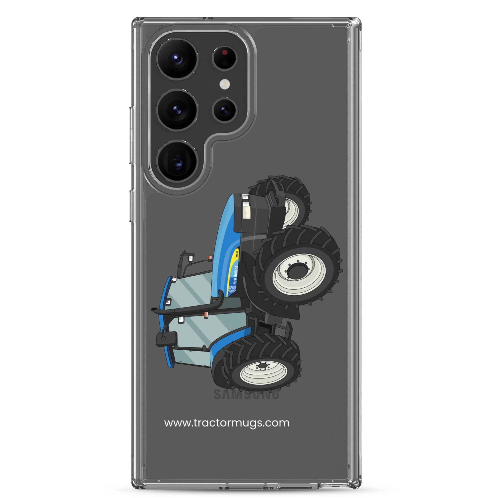 The Tractor Mugs Store Samsung Galaxy S23 Ultra New Holland TM 140 | Clear Case for Samsung® Quality Farmers Merch
