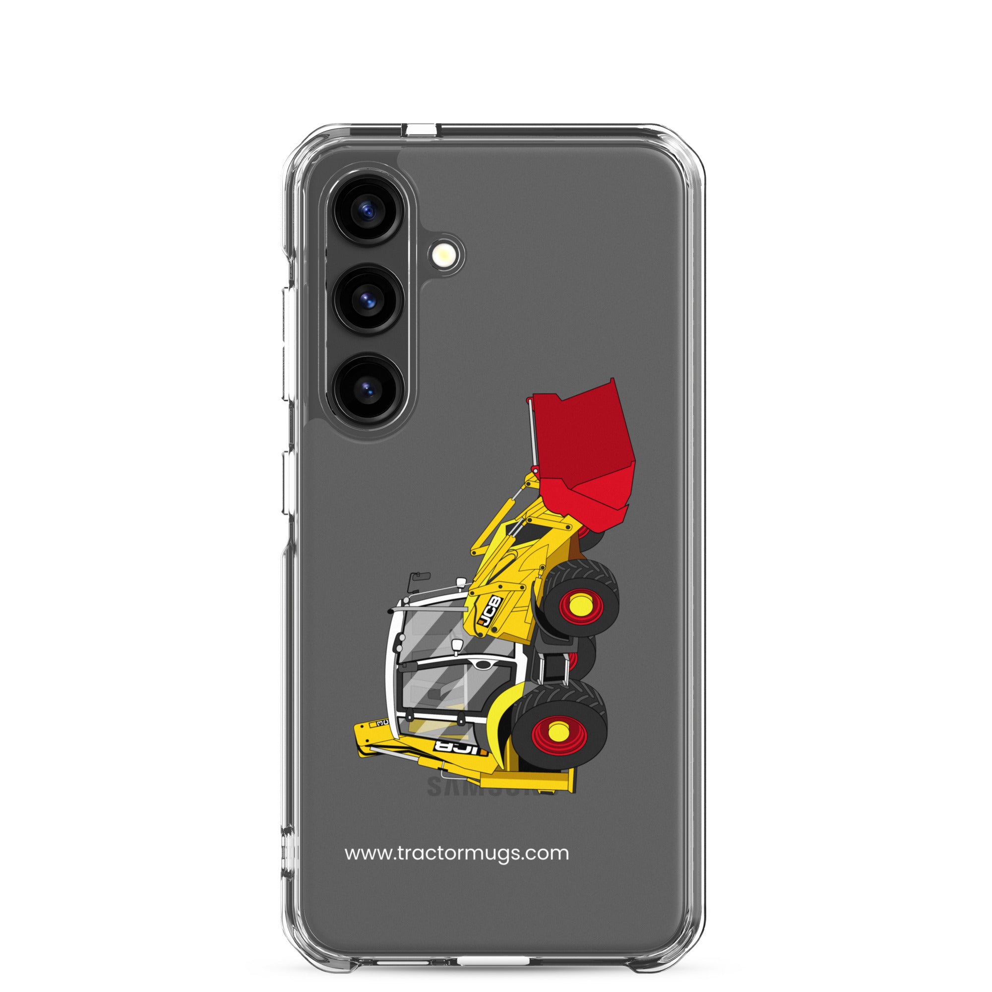 The Tractor Mugs Store Samsung Galaxy S24 JCB 3CX 70th Anniversary Edition | Clear Case for Samsung® Quality Farmers Merch