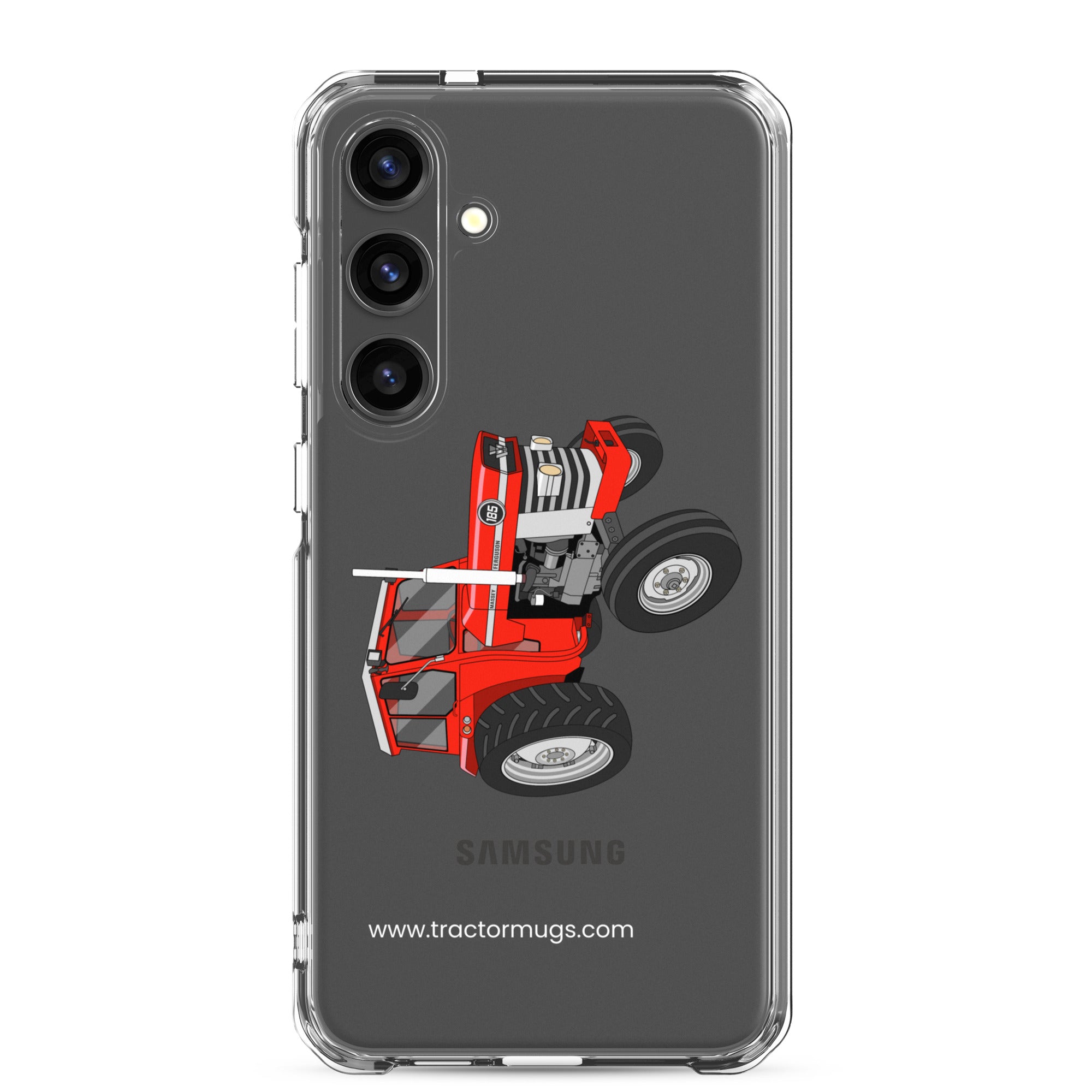 The Tractor Mugs Store Samsung Galaxy S24 Plus Massey Ferguson 185 | Clear Case for Samsung® Quality Farmers Merch