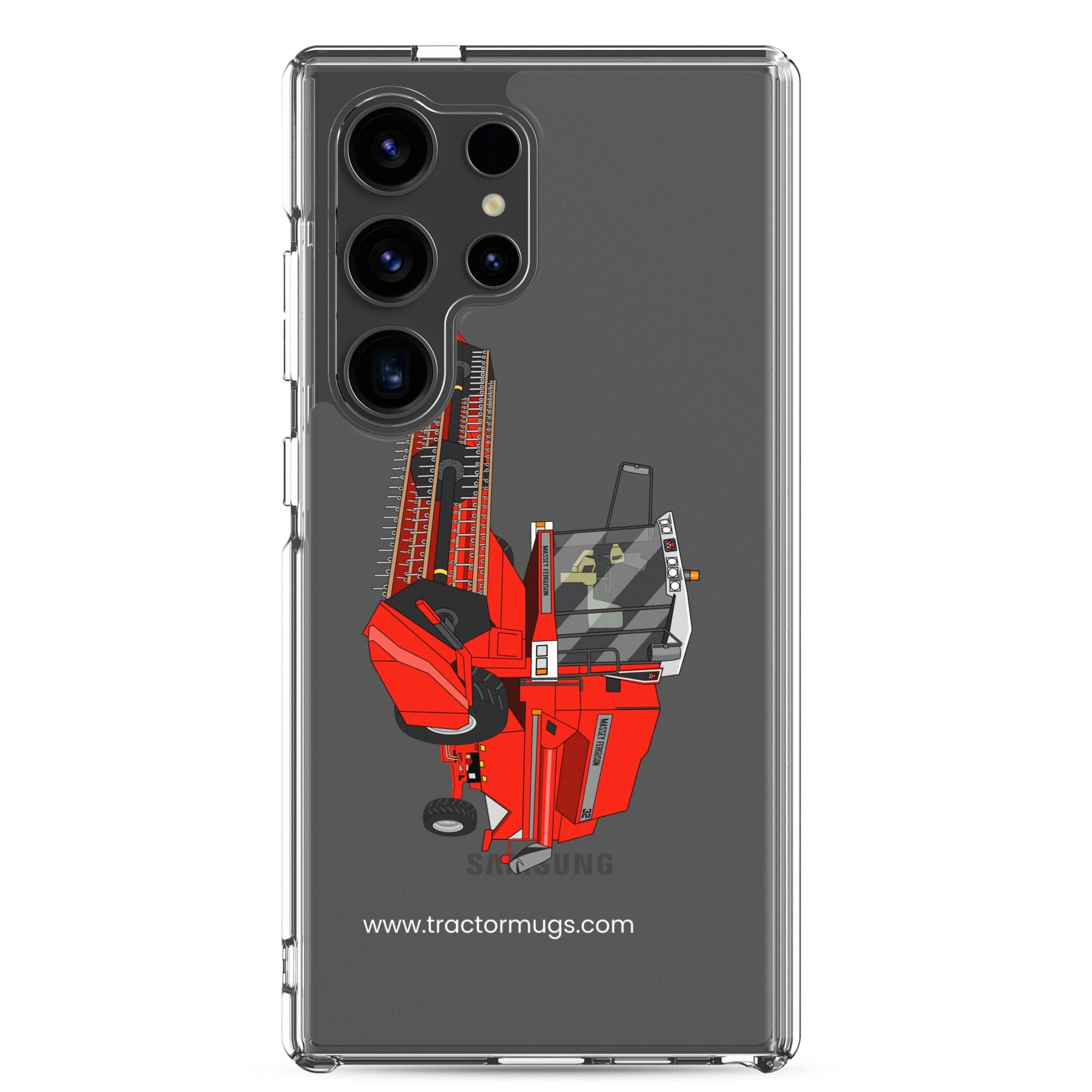 The Tractor Mugs Store Samsung Galaxy S24 Ultra 1994 Massey Ferguson 32 Combine Harvester | Clear Case for Samsung® Quality Farmers Merch