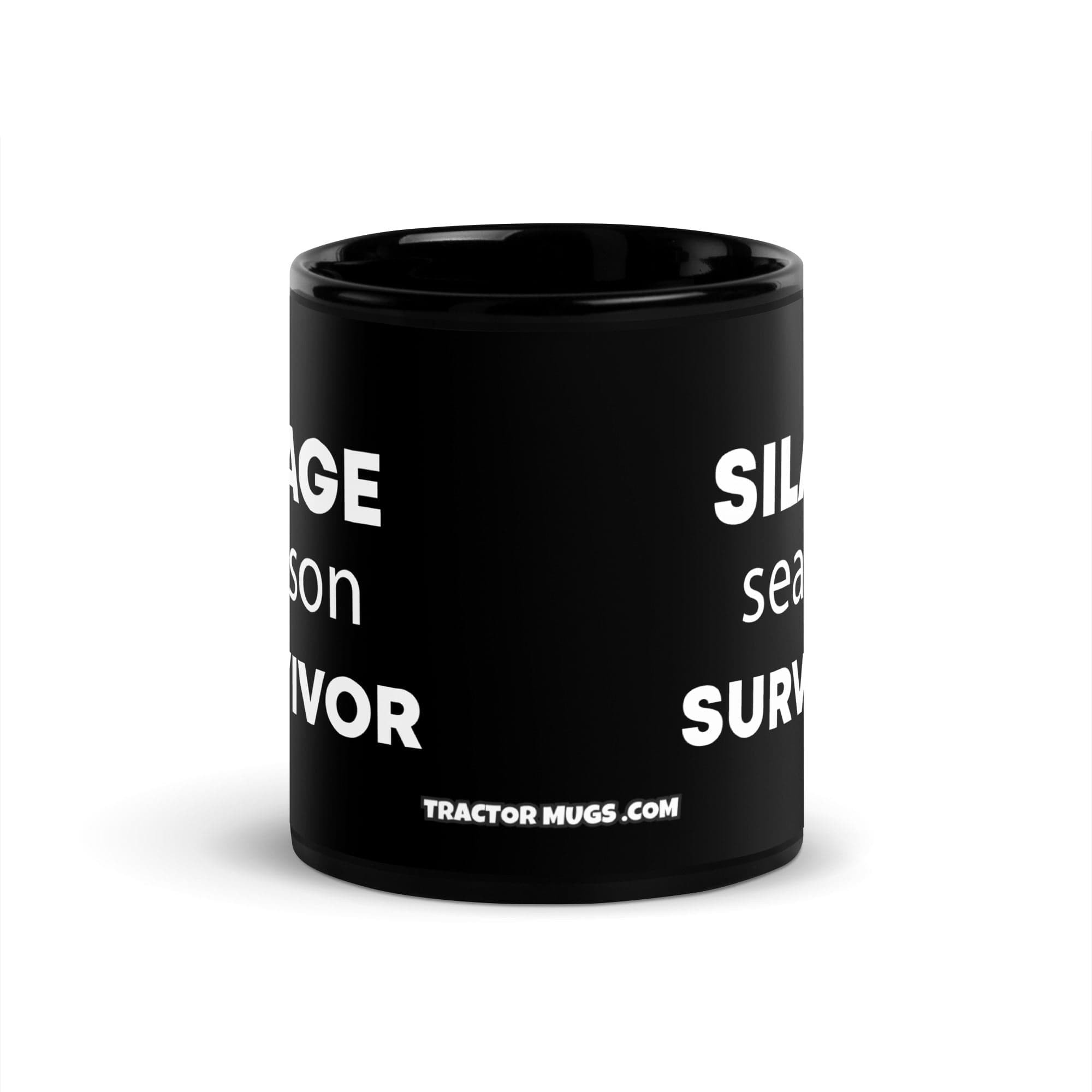 The Tractor Mugs Store Silage Season Survivor | Black Glossy Mug Quality Farmers Merch