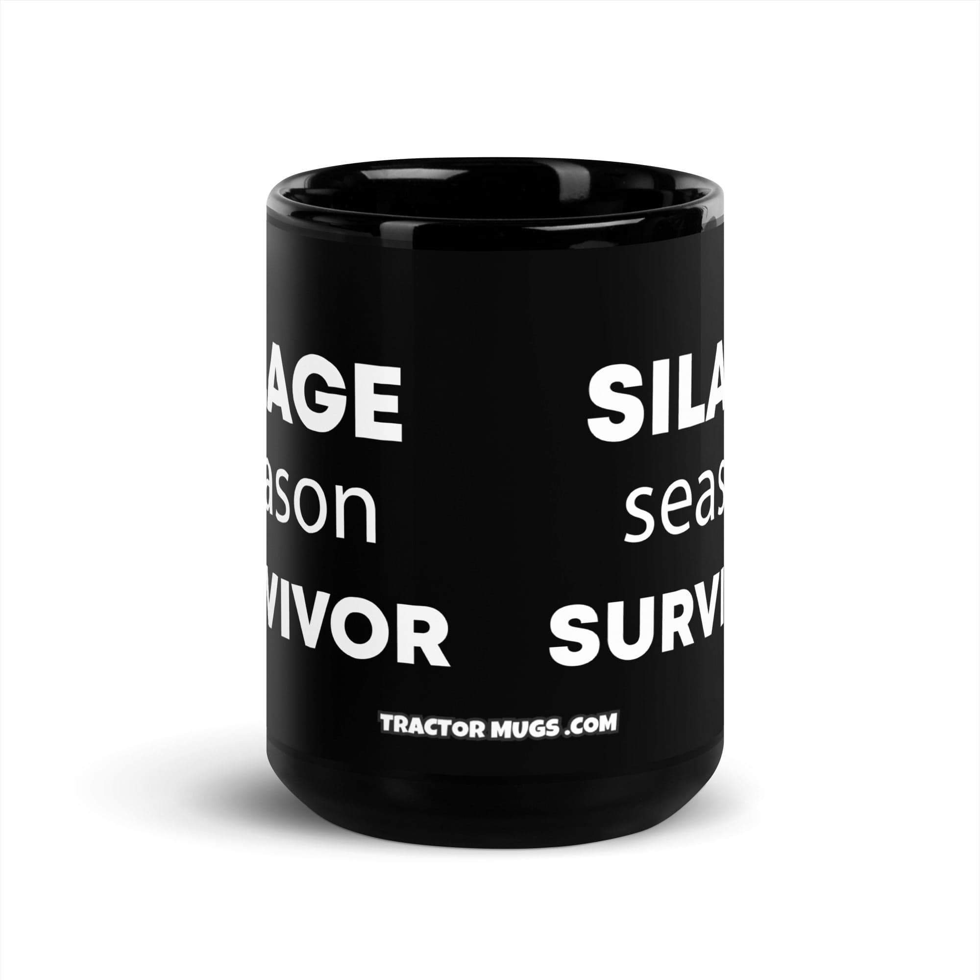 The Tractor Mugs Store Silage Season Survivor | Black Glossy Mug Quality Farmers Merch