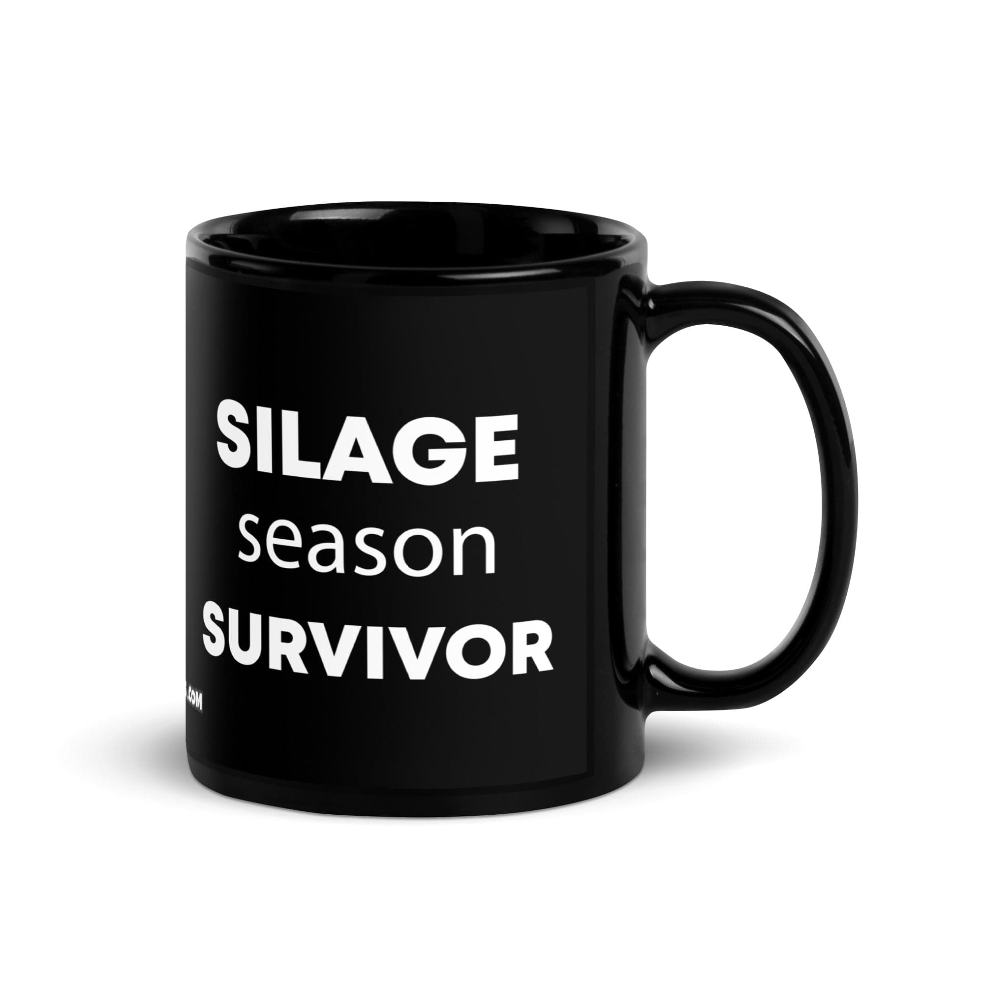 The Tractor Mugs Store Silage Season Survivor | Black Glossy Mug Quality Farmers Merch