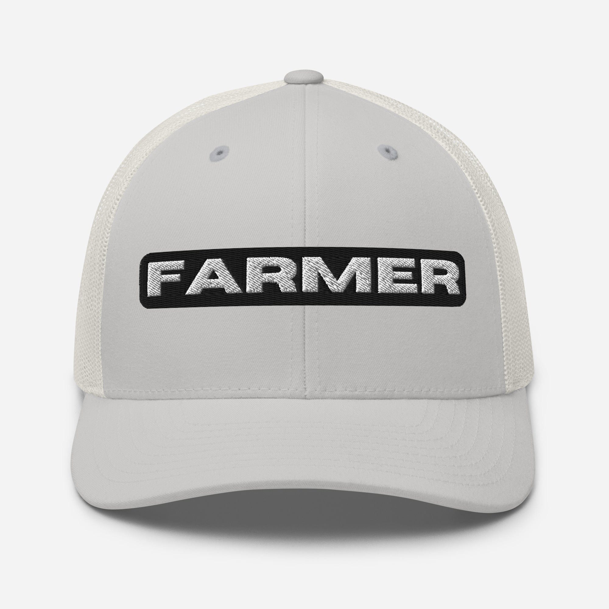 The Tractor Mugs Store Silver FARMER Trucker Cap Quality Farmers Merch