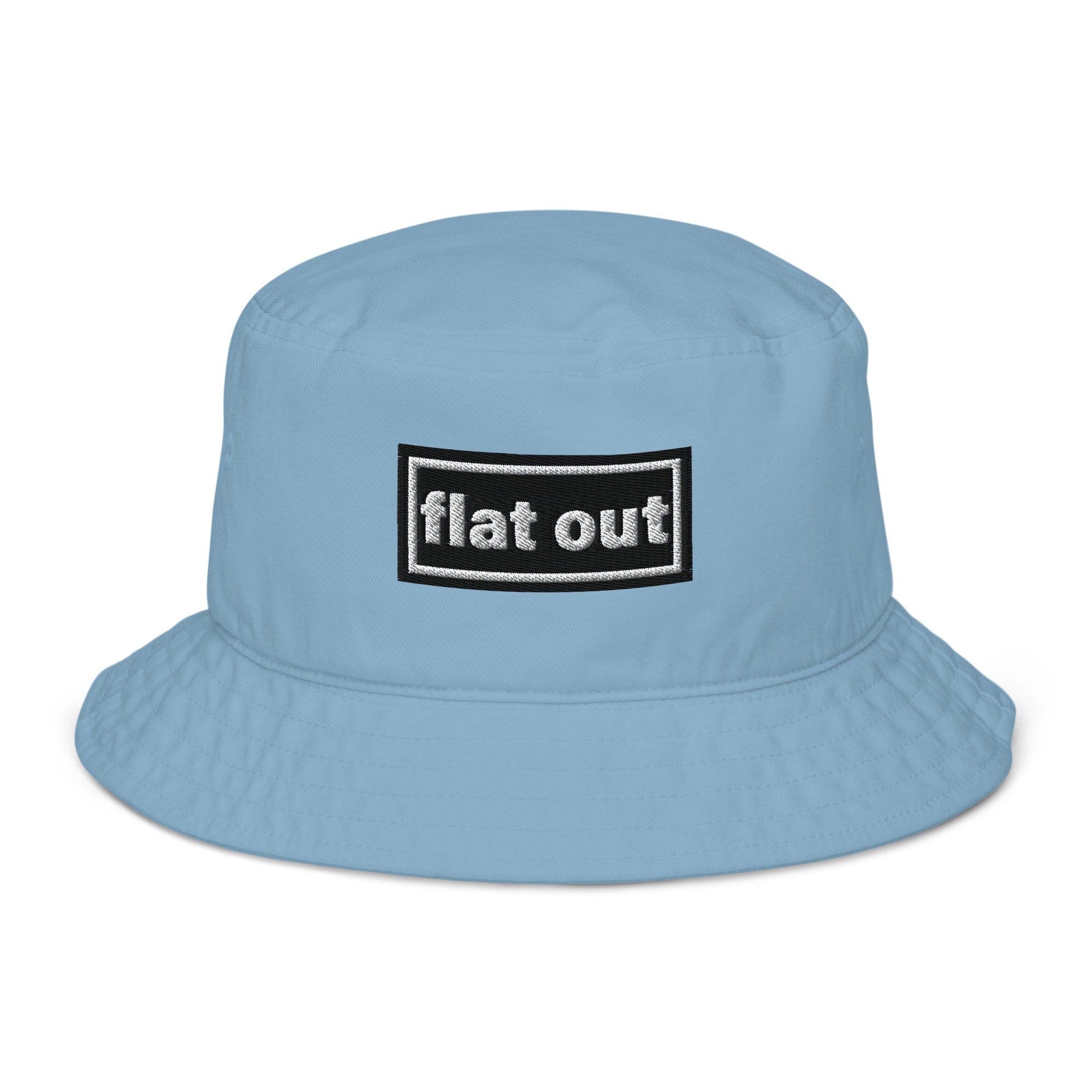The Tractor Mugs Store Slate Blue Oasis Style Flat Out | Organic bucket hat Quality Farmers Merch