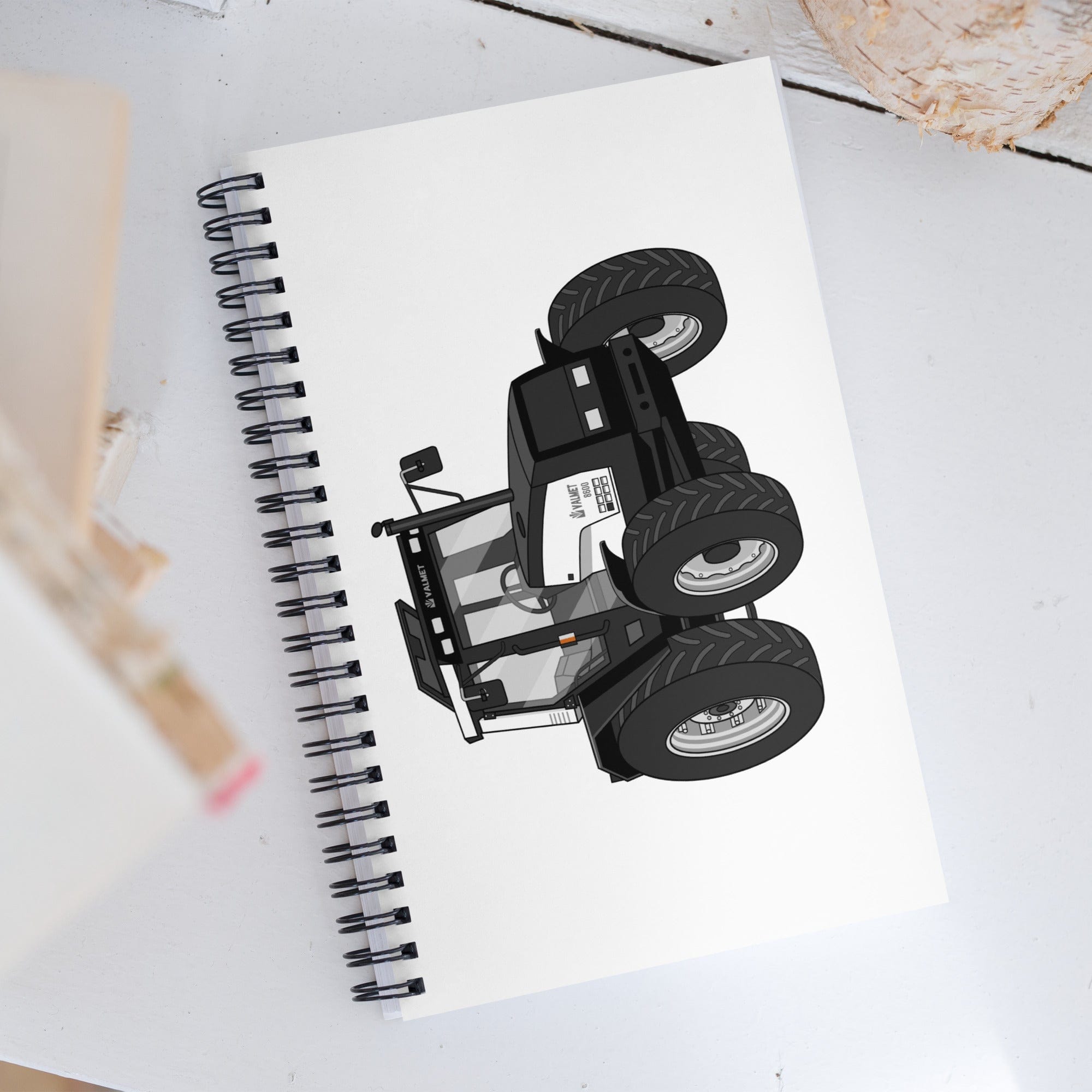 The Tractor Mugs Store Valmet Mega 8600 | Spiral notebook Quality Farmers Merch
