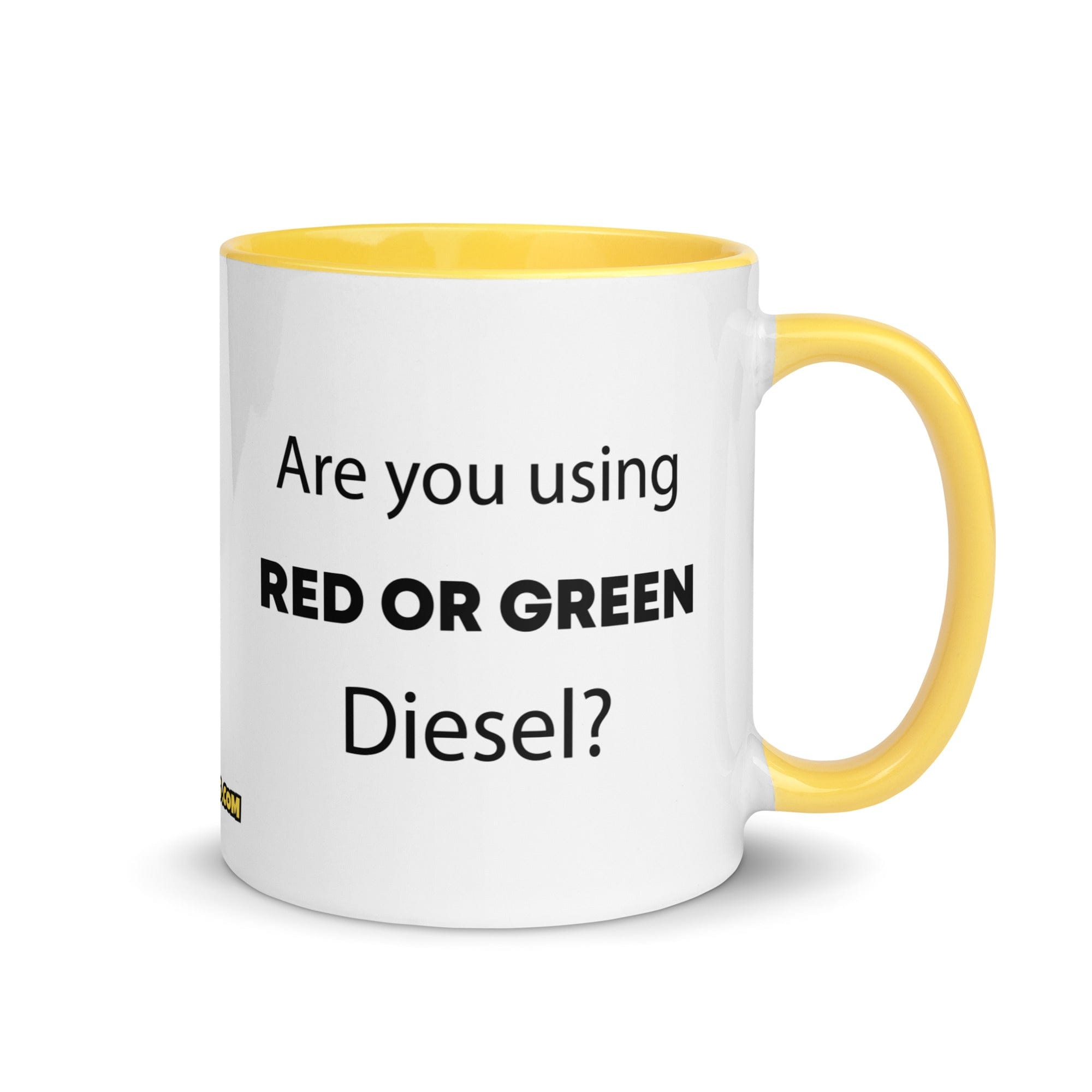 The Tractor Mugs Store Yellow Are You Using Red Or Green Diesel? | Mug with Color Inside Quality Farmers Merch