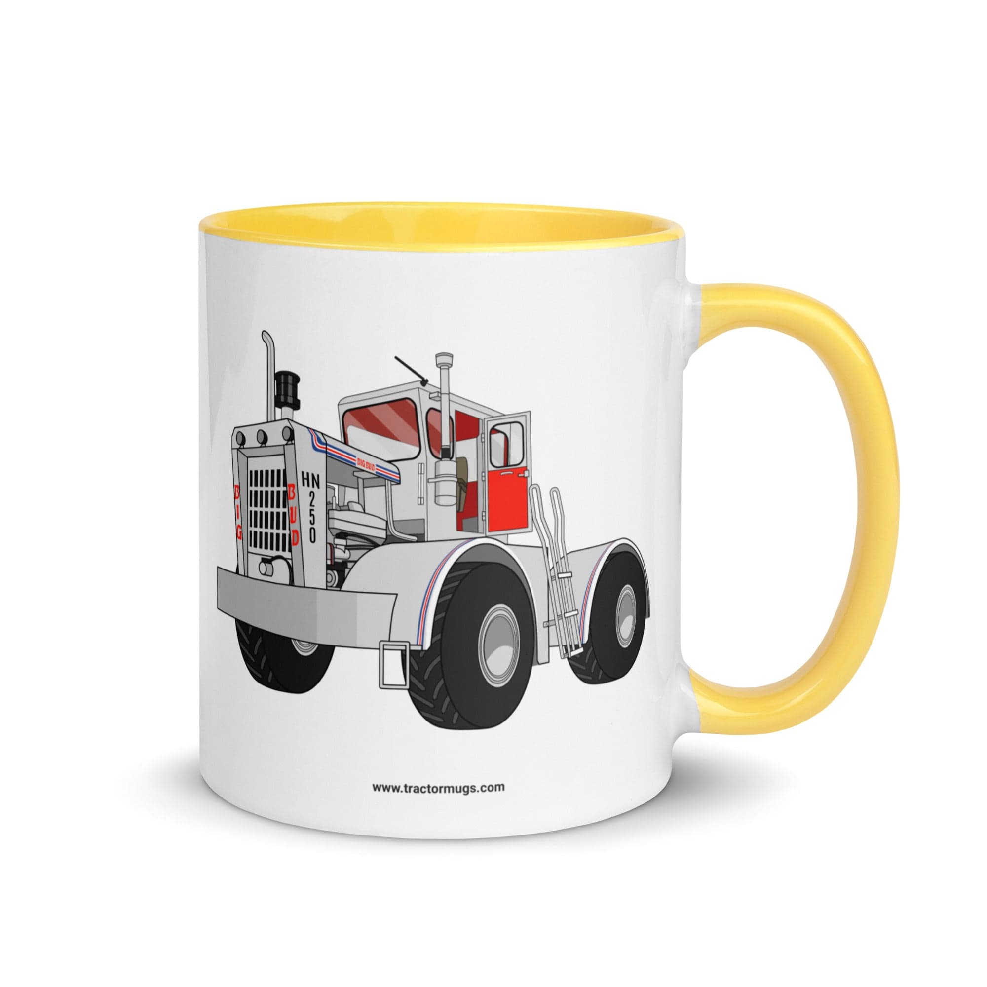 The Tractor Mugs Store Yellow Big Bud Tractor | Mug with Color Inside Quality Farmers Merch