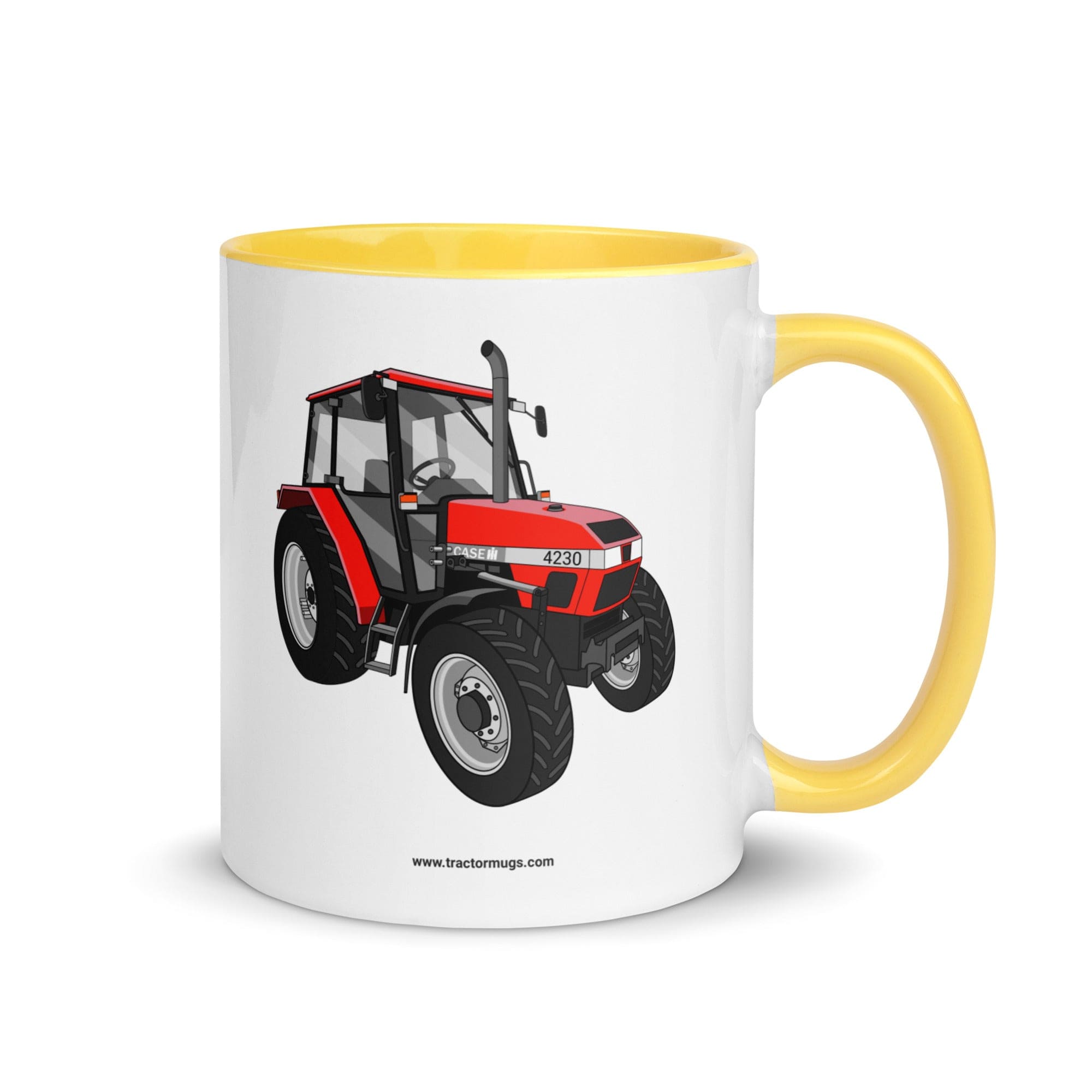 The Tractor Mugs Store Yellow Case 4230 | Mug with Color Inside Quality Farmers Merch