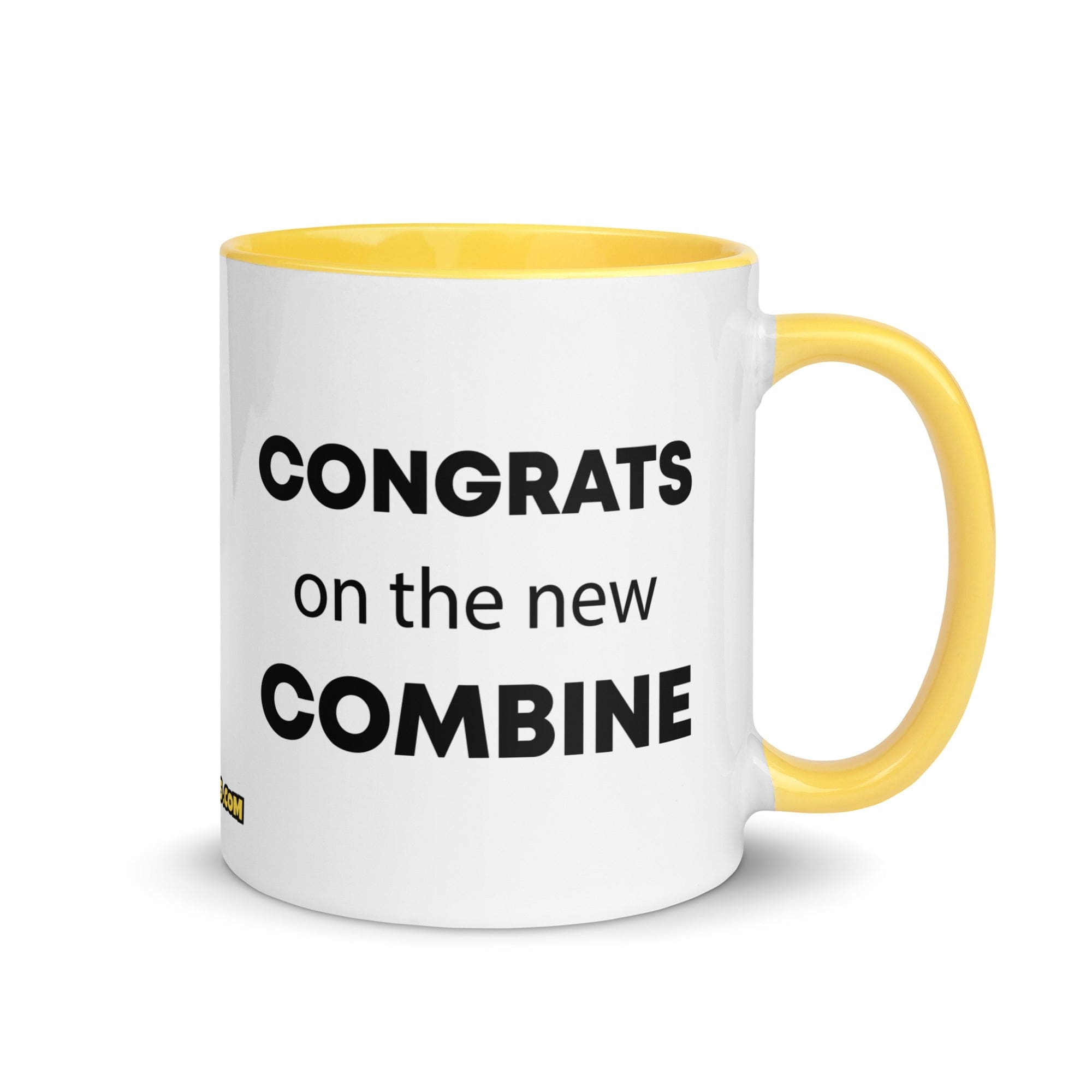 The Tractor Mugs Store Yellow Congrats On The New Combine | Mug with Color Inside Quality Farmers Merch
