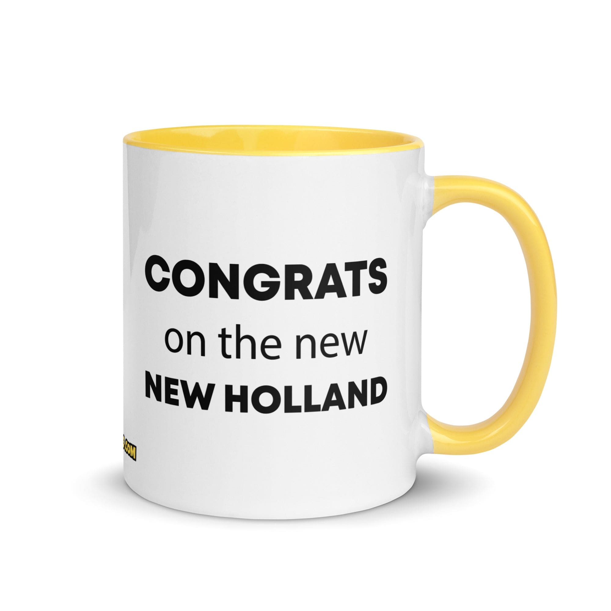 The Tractor Mugs Store Yellow Congrats On The New New Holland | Mug with Color Inside Quality Farmers Merch