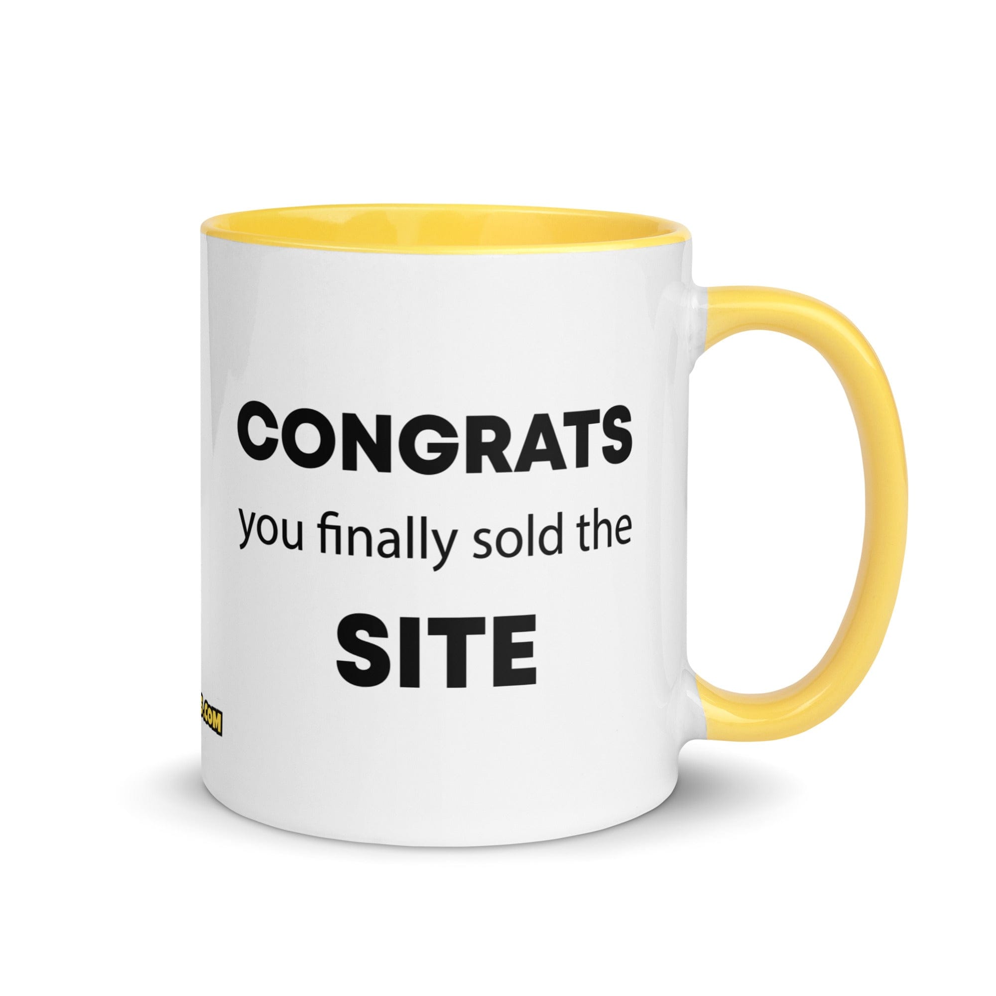 The Tractor Mugs Store Yellow Congrats You Finally Sold The Site | Mug with Color Inside Quality Farmers Merch