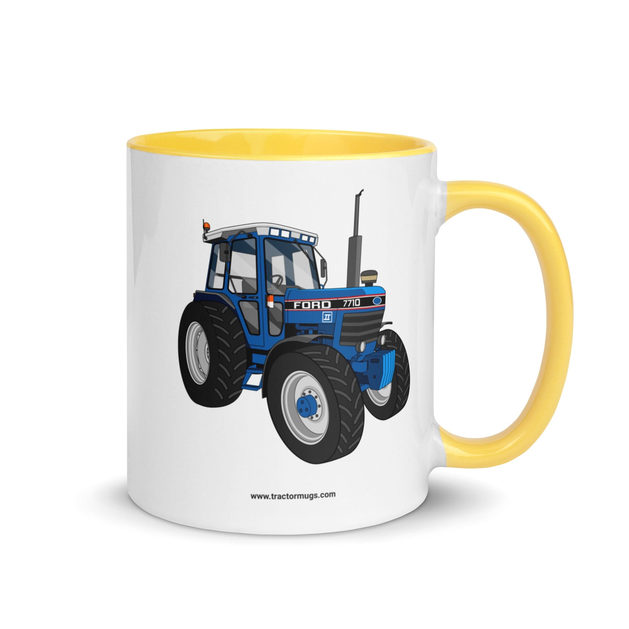 The Tractor Mugs Store Yellow Ford 7710 | Mug with Color Inside Quality Farmers Merch