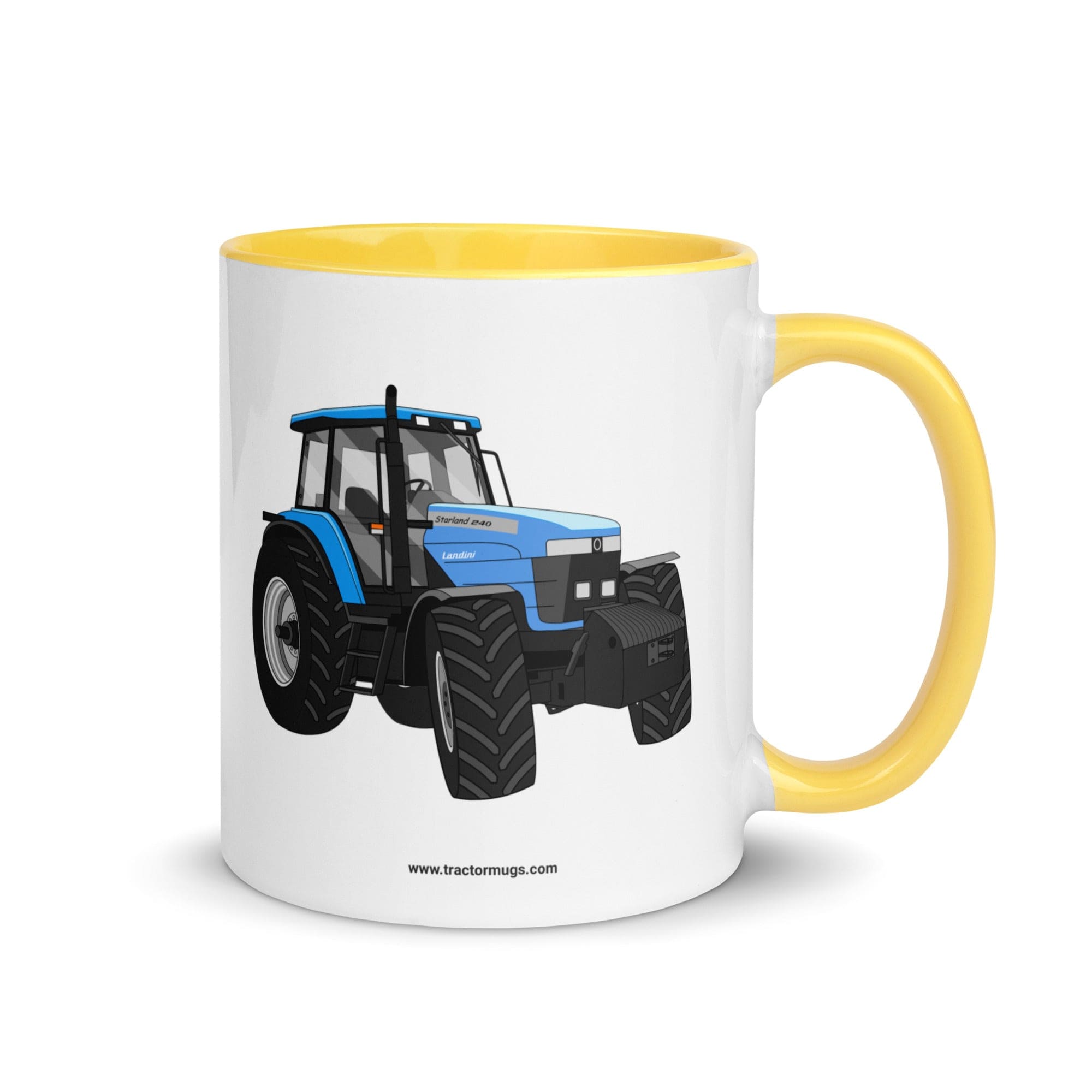 The Tractor Mugs Store Yellow Landini Starland 240 | Mug with Color Inside Quality Farmers Merch