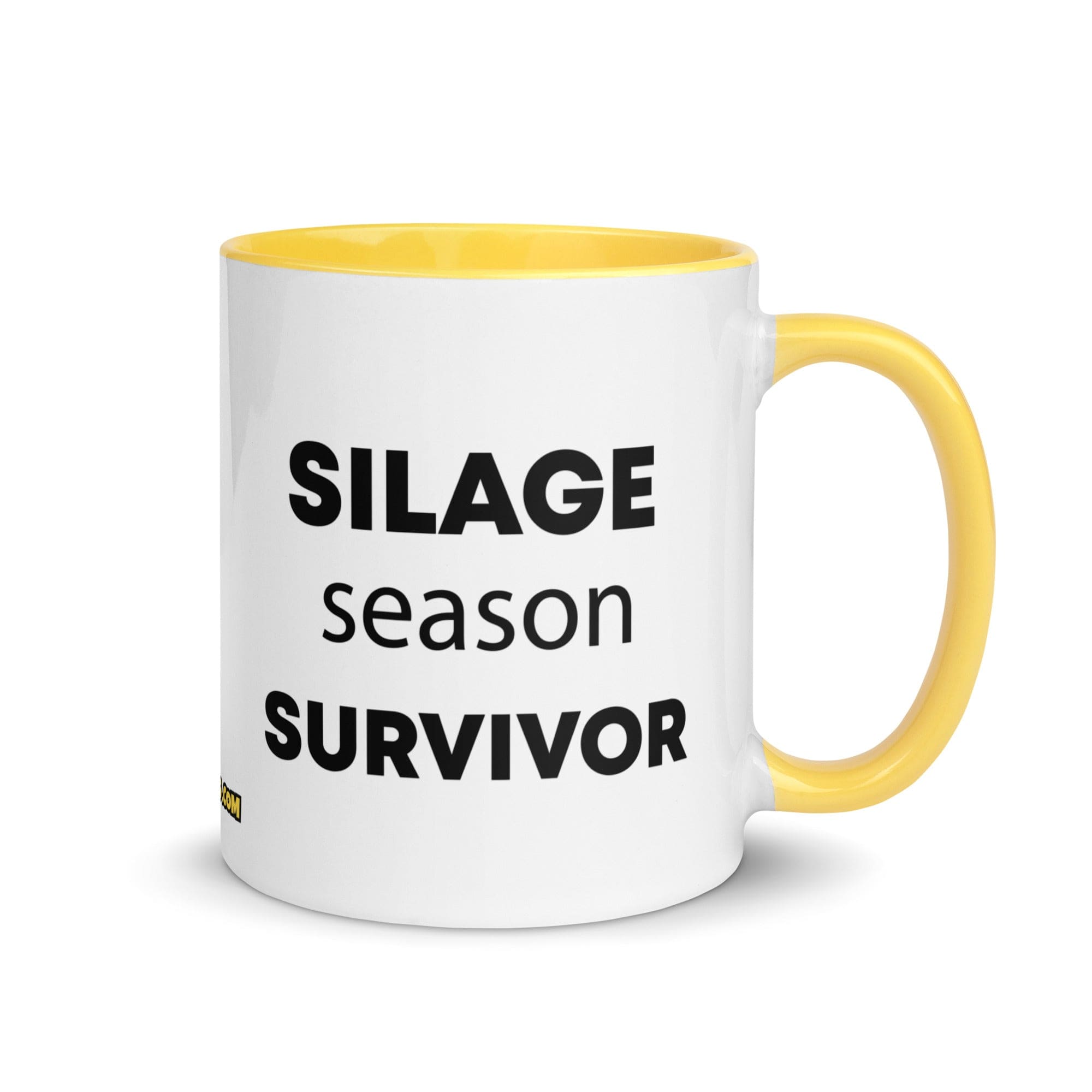 The Tractor Mugs Store Yellow Silage Season Survivor | Mug with Color Inside Quality Farmers Merch