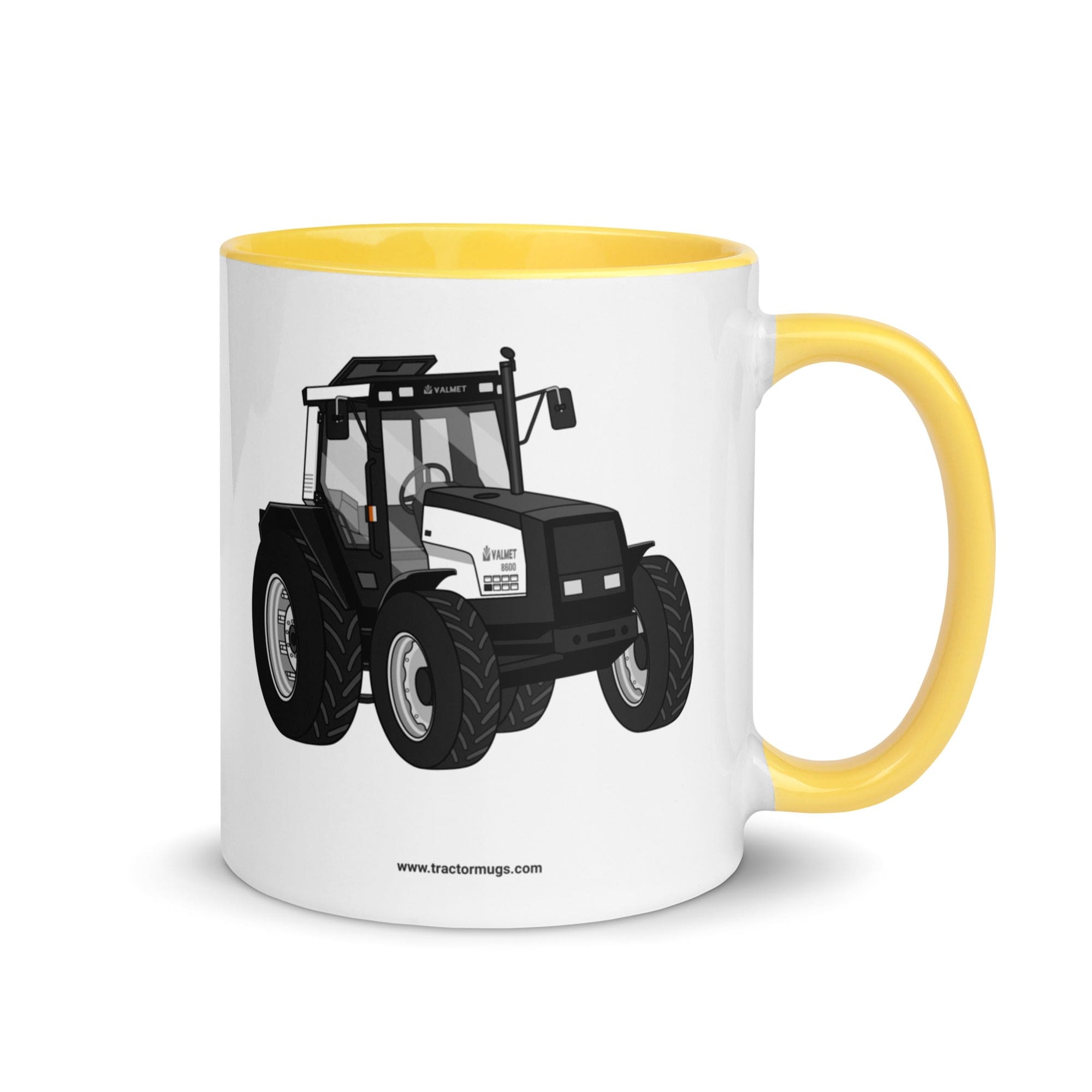 The Tractor Mugs Store Yellow Valmet Mega 8600 | Mug with Color Inside Quality Farmers Merch