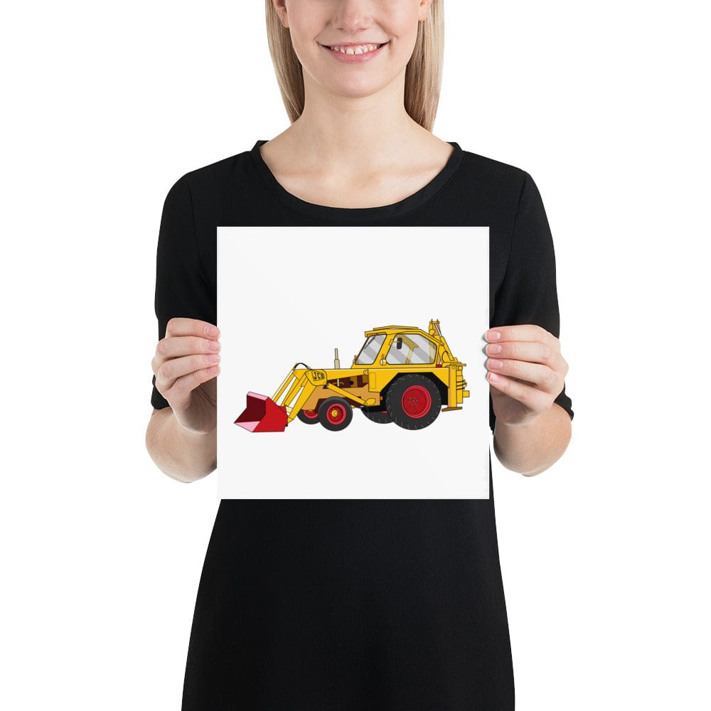The Tractors Mugs Store 10″×10″ JCB 3 Backhoe Poster Quality Farmers Merch
