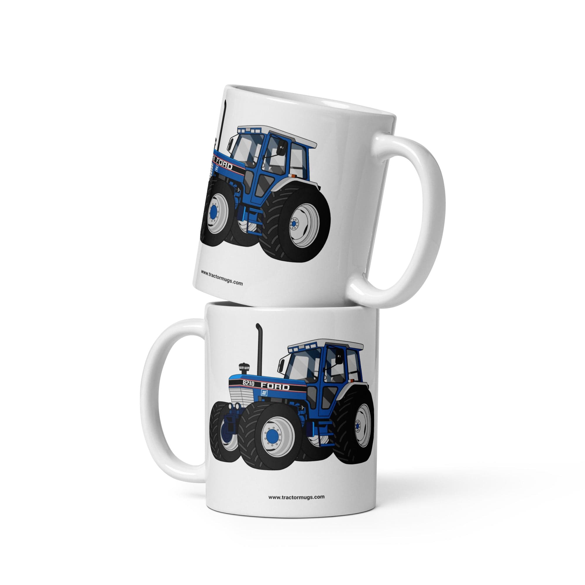 The Tractors Mugs Store 11 oz Ford 8210 4WD White glossy mug Quality Farmers Merch