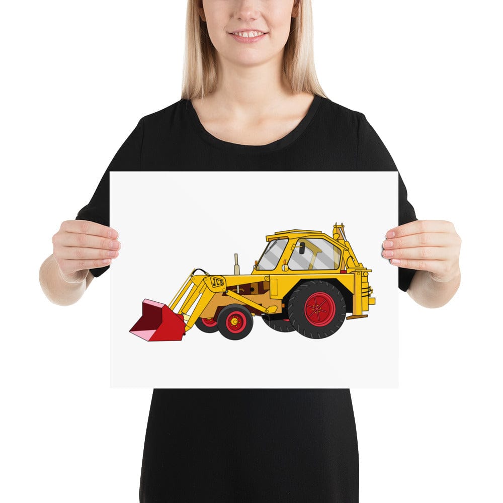 The Tractors Mugs Store 12″×16″ JCB 3 Backhoe Poster Quality Farmers Merch