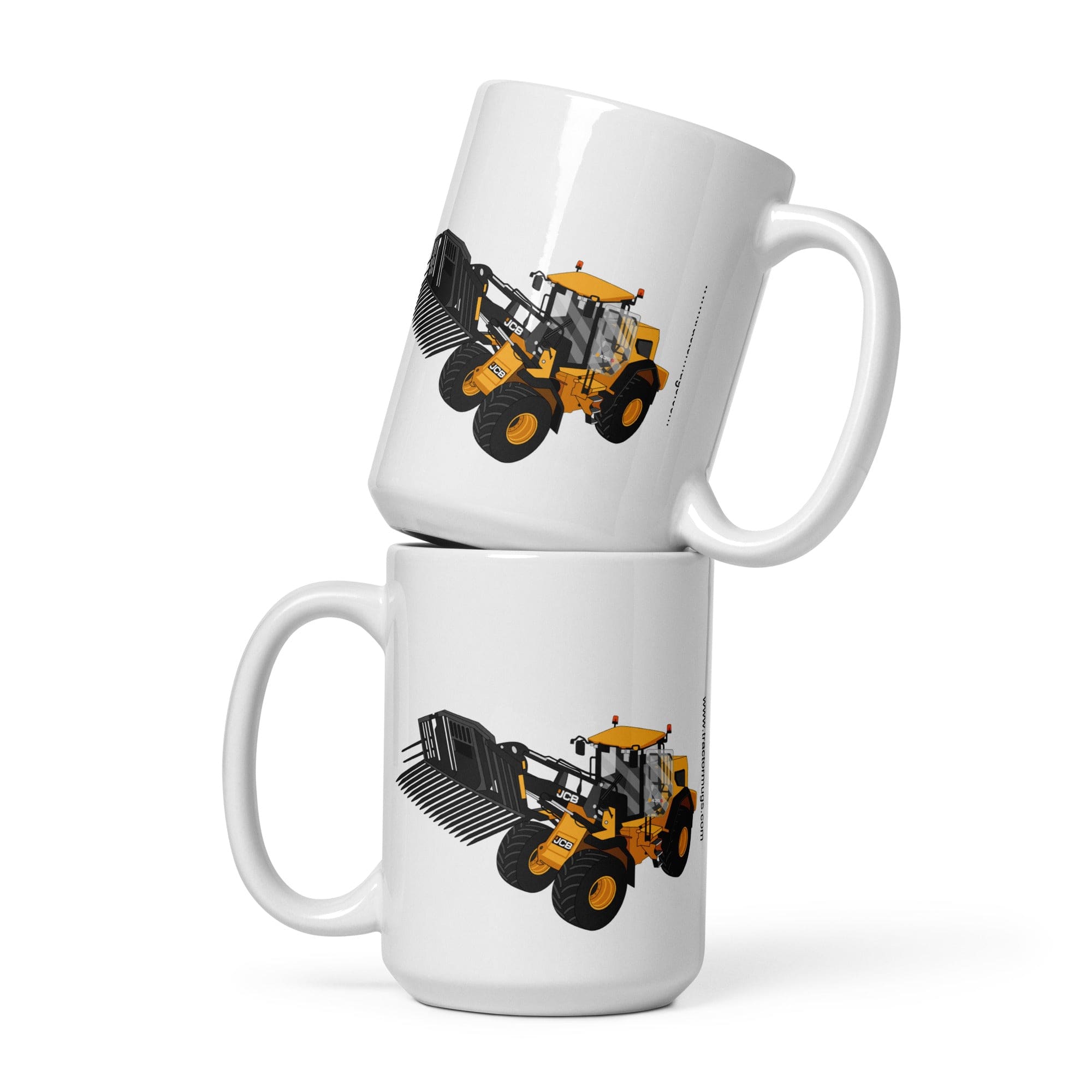 The Tractors Mugs Store 15 oz JCB 435 S Farm Master White glossy mug Quality Farmers Merch