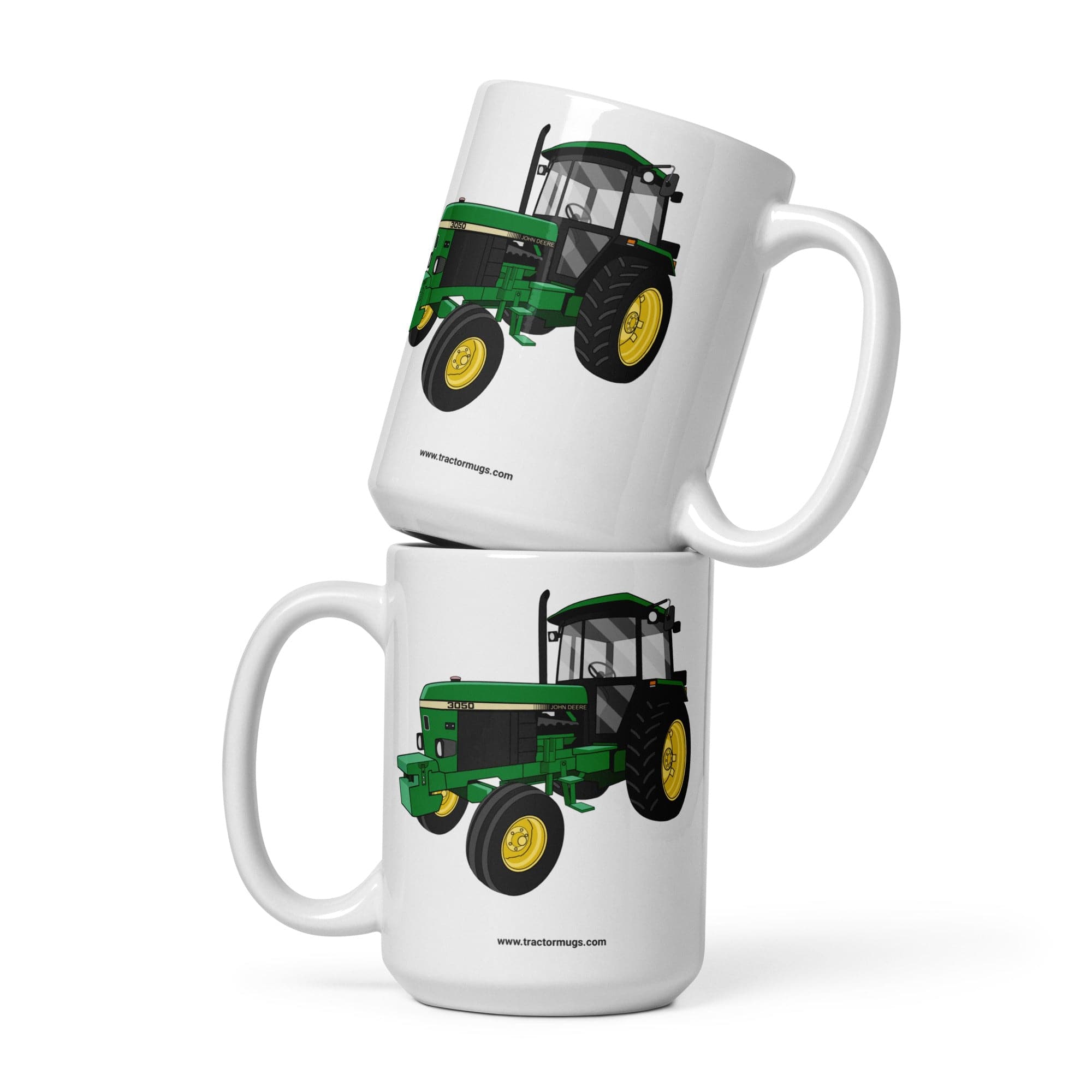 The Tractors Mugs Store 15 oz John Deere 3050 2WD White glossy mug Quality Farmers Merch