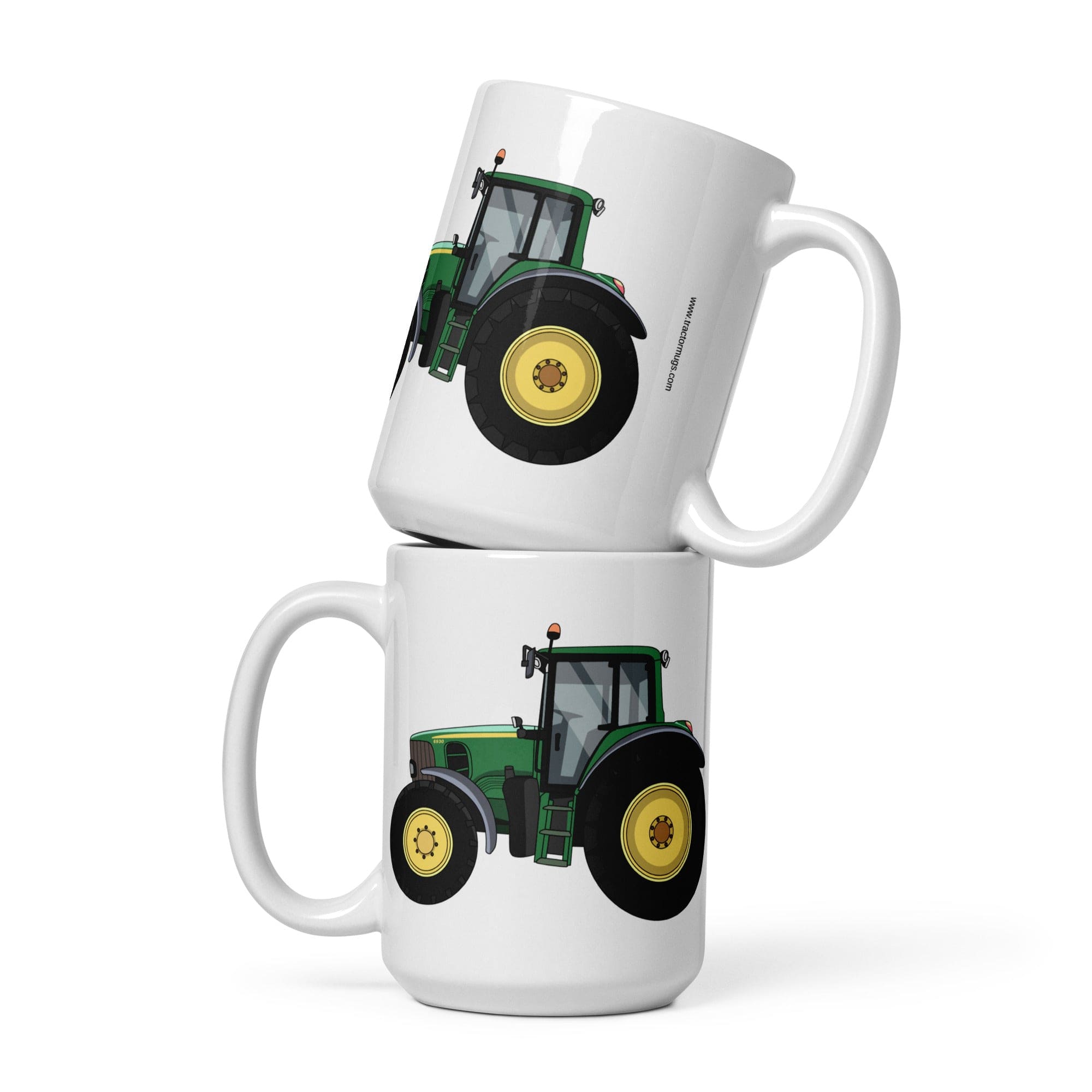 The Tractors Mugs Store 15 oz John Deere 6930 White glossy mug Quality Farmers Merch