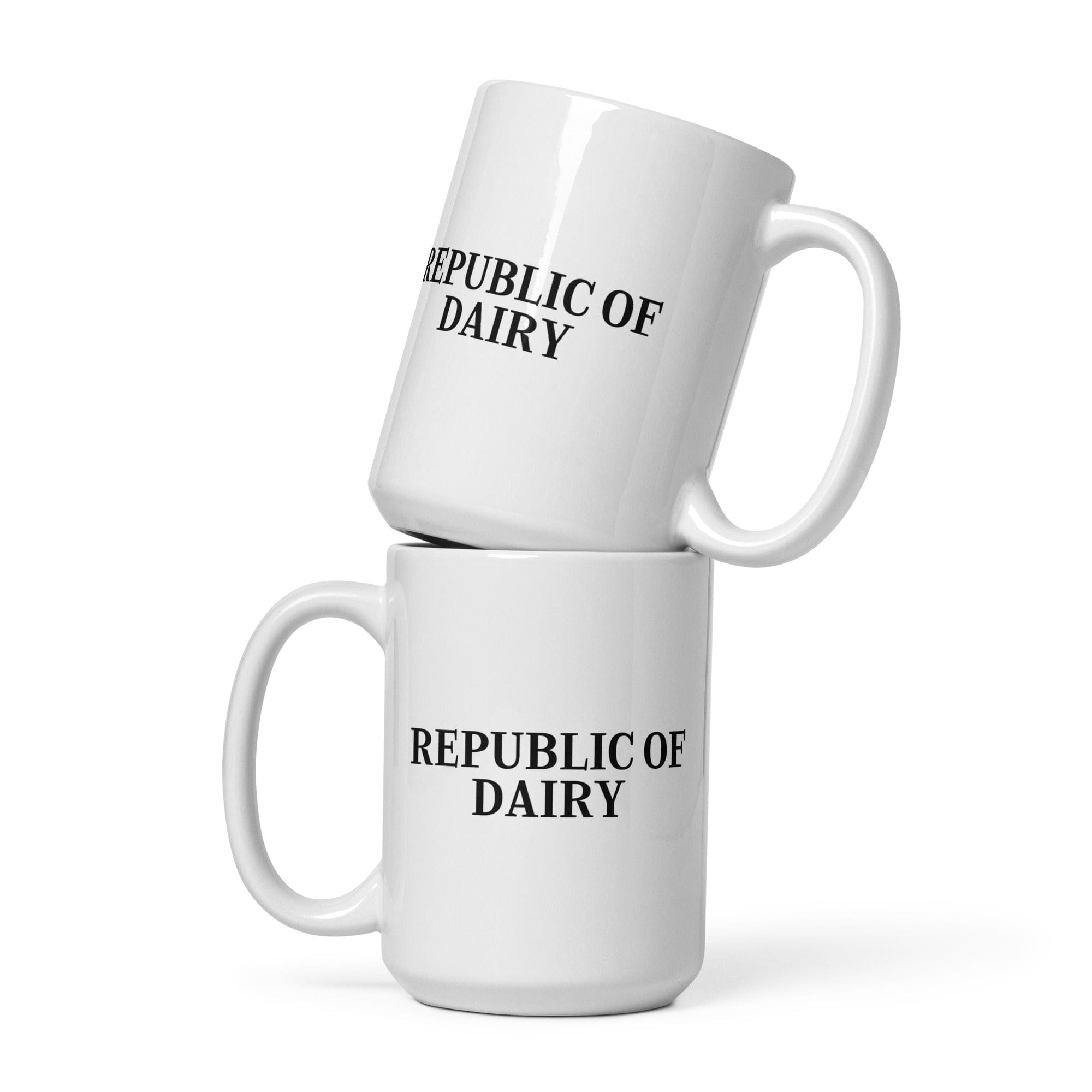 The Tractors Mugs Store 15 oz Republic of Dairy White glossy mug Quality Farmers Merch