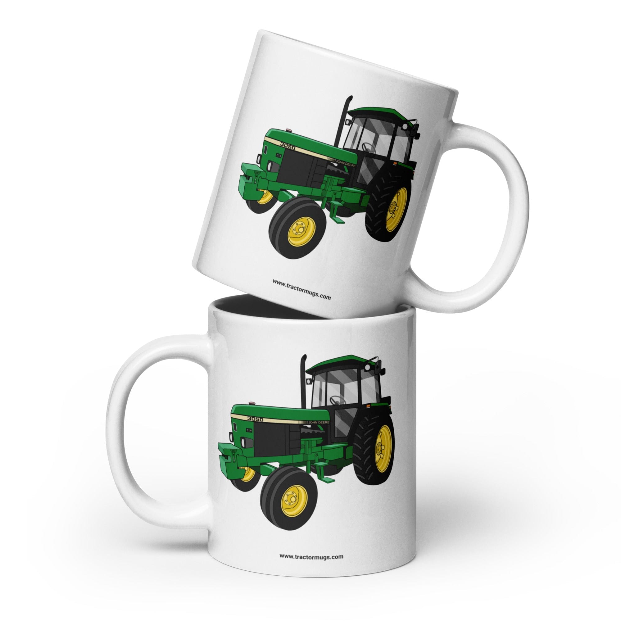 The Tractors Mugs Store 20 oz John Deere 3050 2WD White glossy mug Quality Farmers Merch