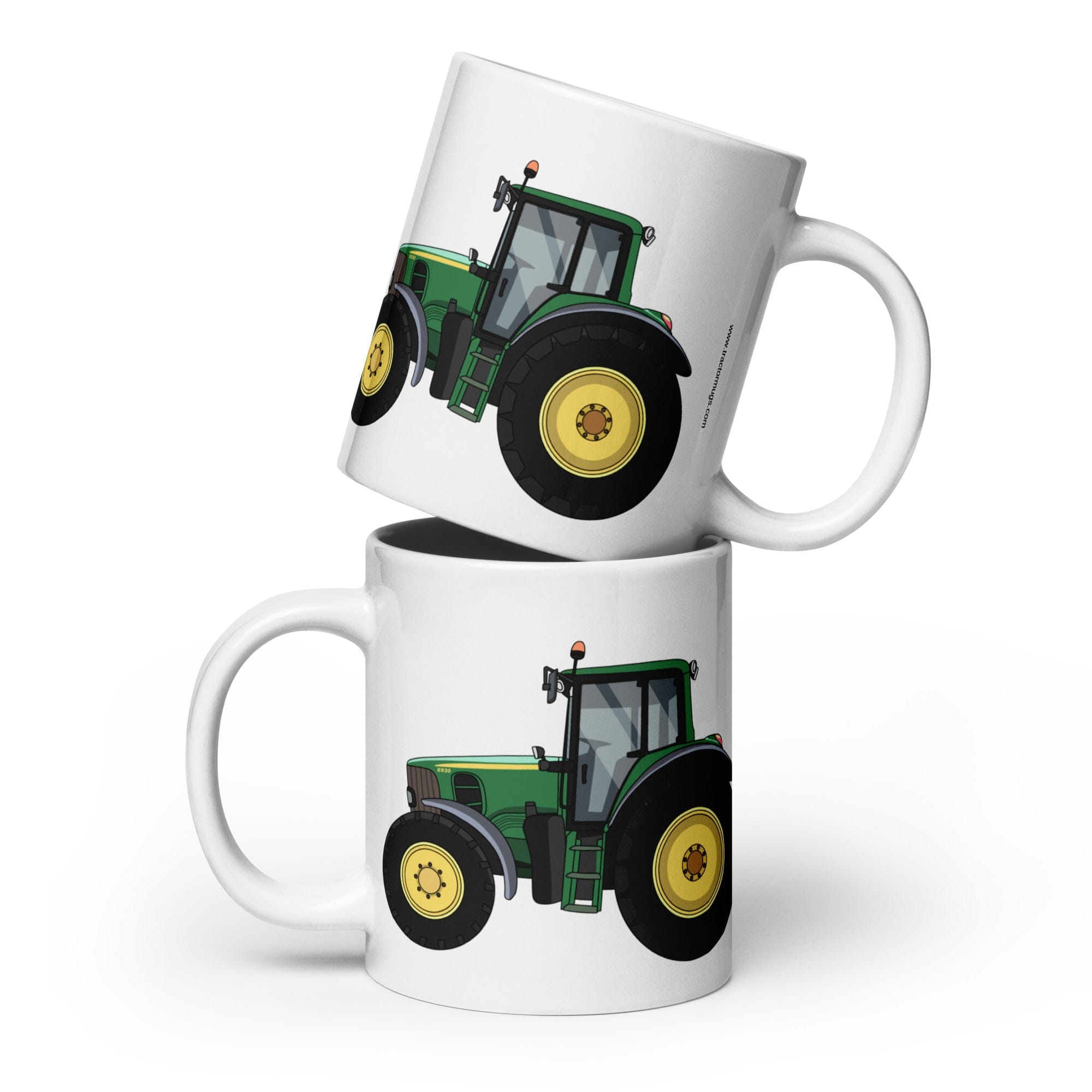 The Tractors Mugs Store 20 oz John Deere 6930 White glossy mug Quality Farmers Merch