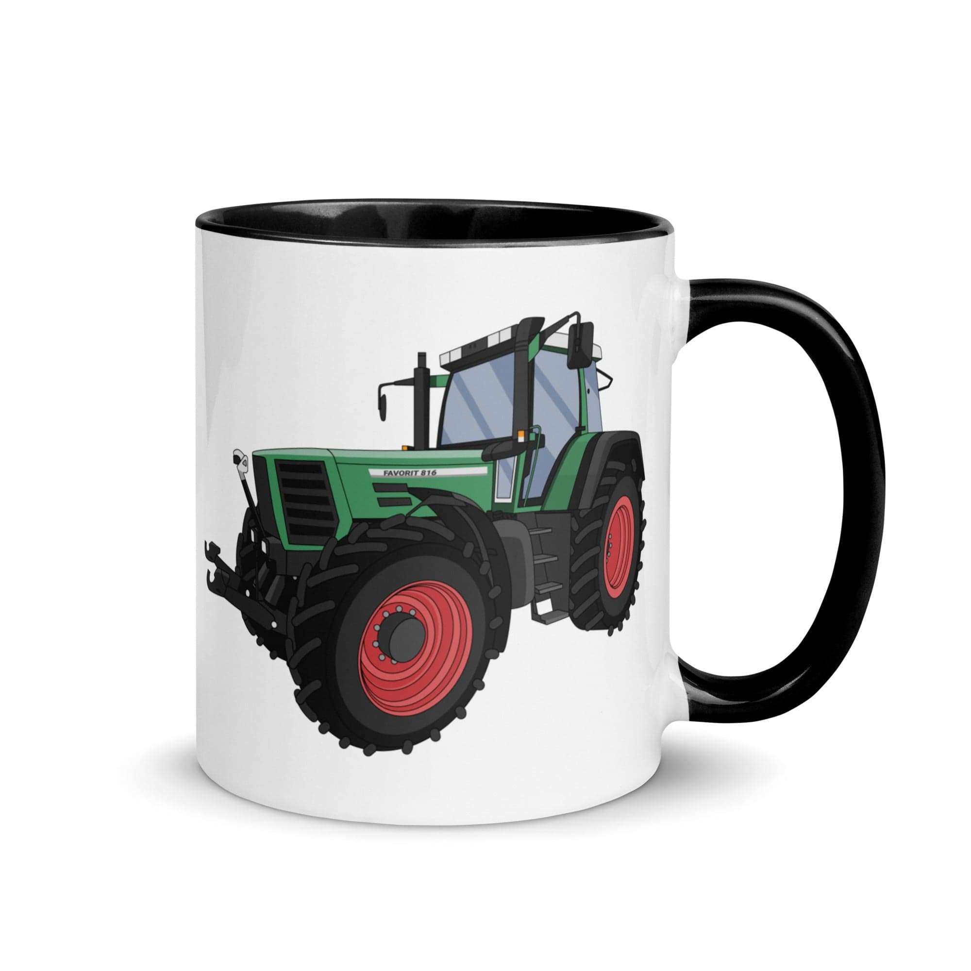 The Tractors Mugs Store Black Fendt Favorit 816 | Mug with Color Inside Quality Farmers Merch