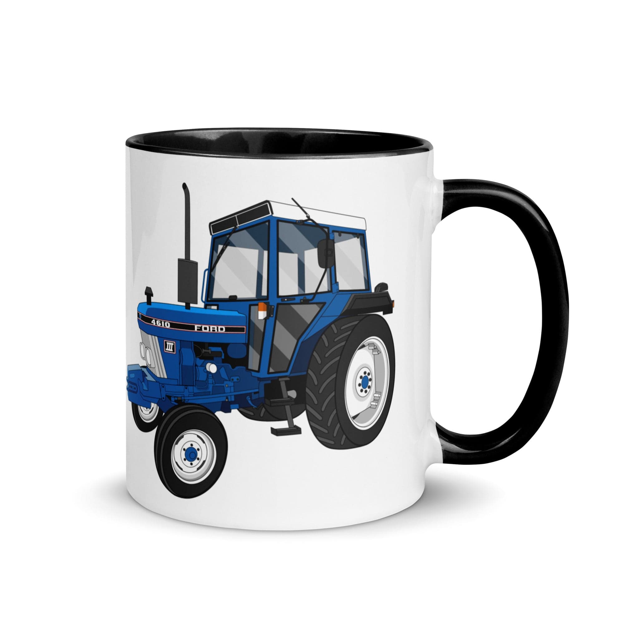 The Tractors Mugs Store Black Ford 4610 2WD Mug with Color Inside Quality Farmers Merch