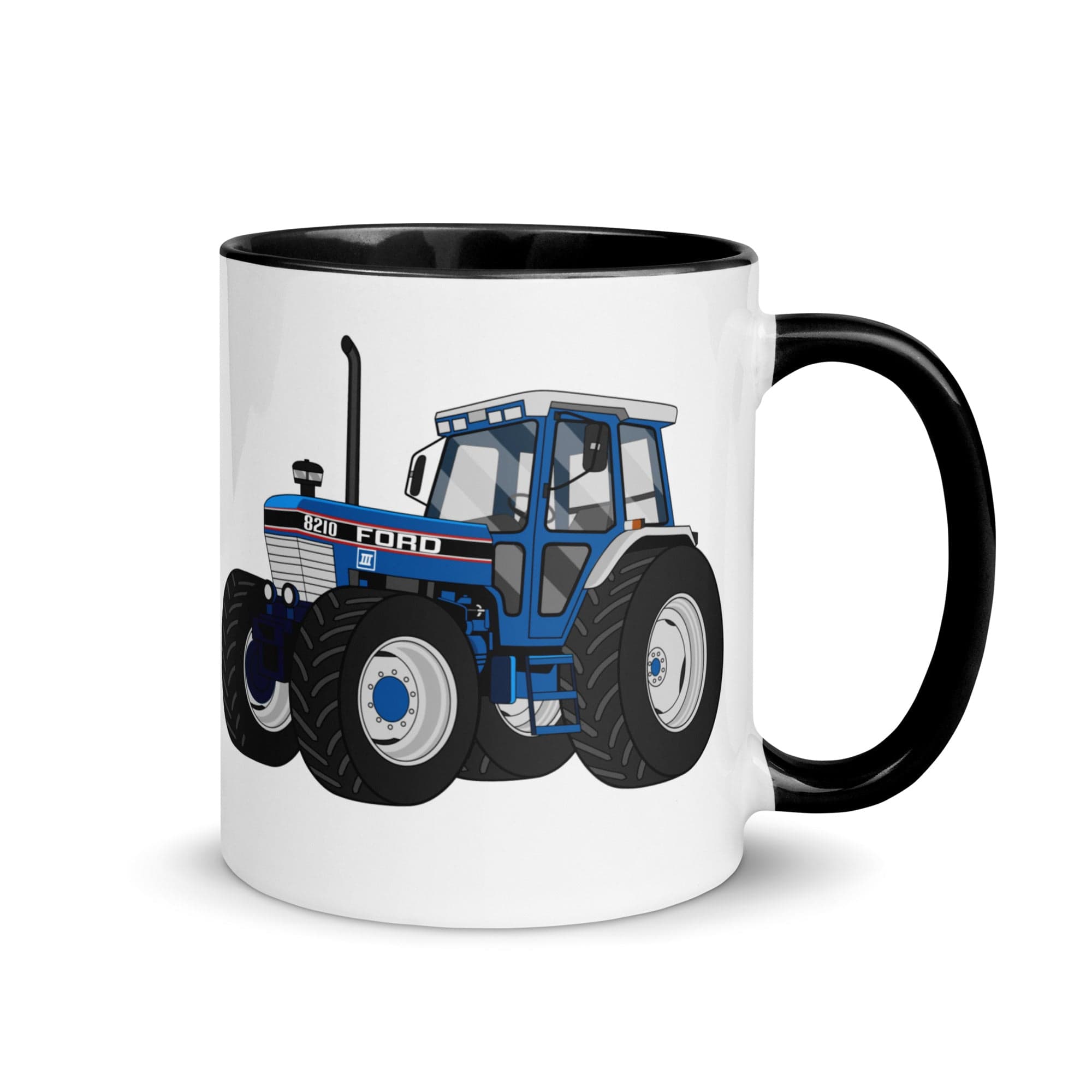 The Tractors Mugs Store Black Ford 8210 4WD Mug with Color Inside Quality Farmers Merch