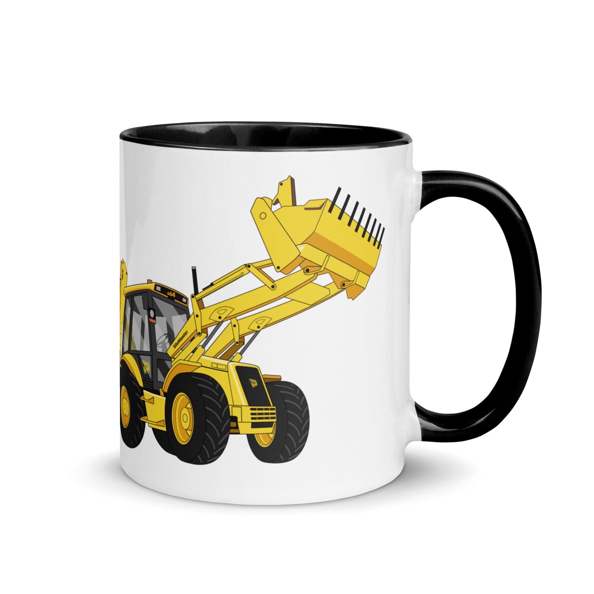 The Tractors Mugs Store Black JCB 4CX Project 8 | Mug with Color Inside Quality Farmers Merch