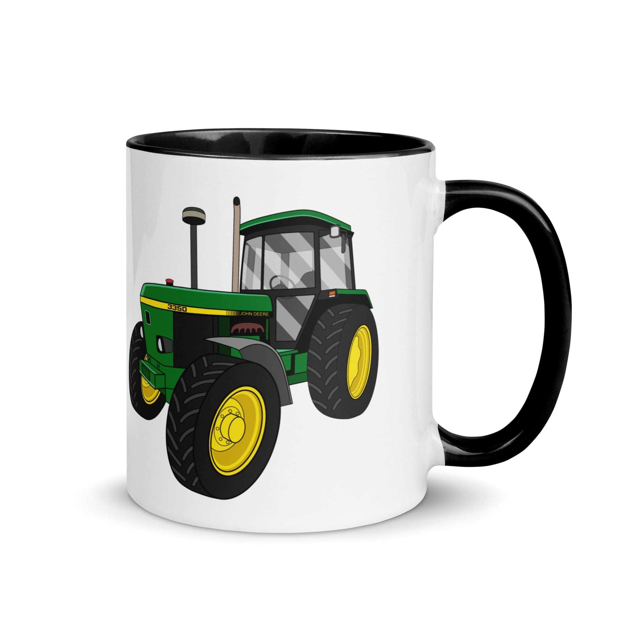 The Tractors Mugs Store Black John Deere 3350 4WD Mug with Color Inside Quality Farmers Merch